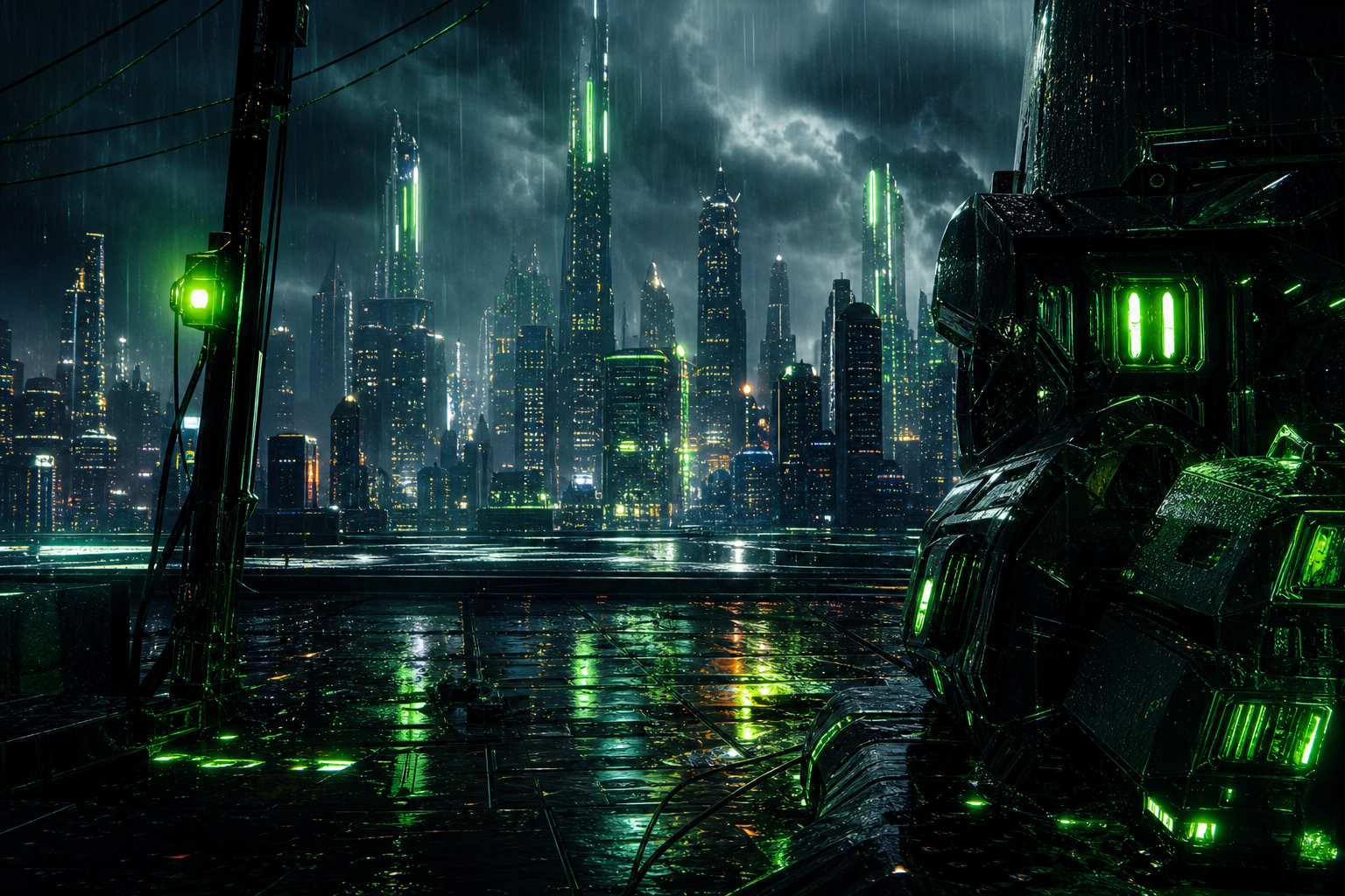Neon Cyberpunk City In Rain Cyberpunk Wallpaper  1 4K
