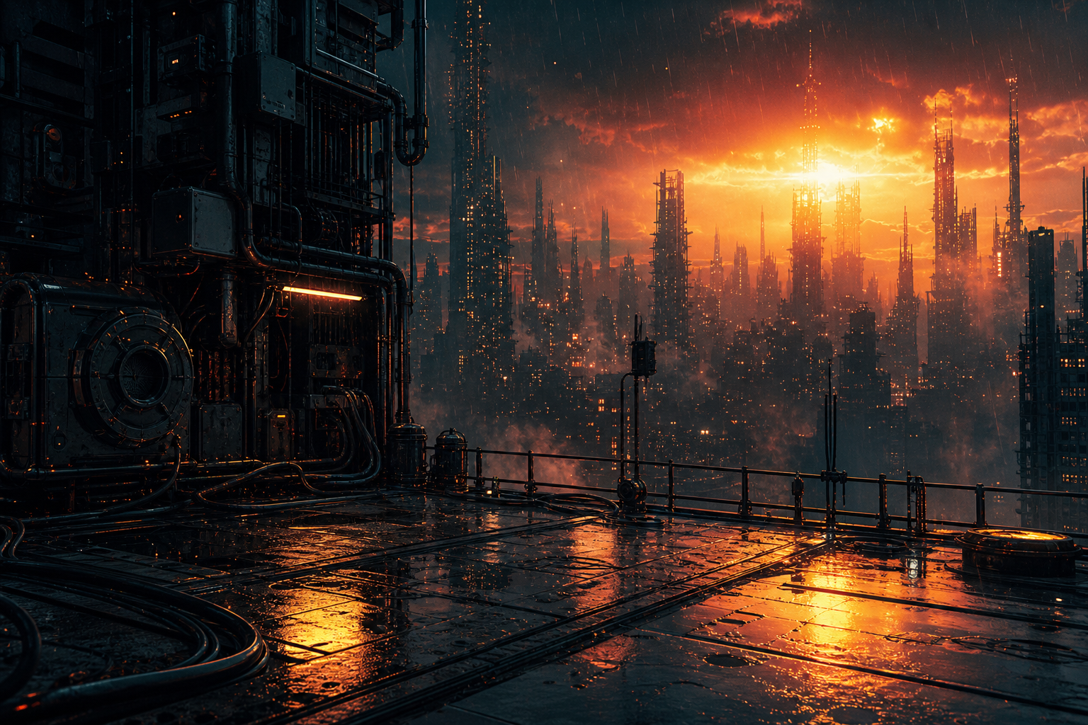 Neon Cyberpunk City In Rain Cyberpunk Wallpaper  1 4K