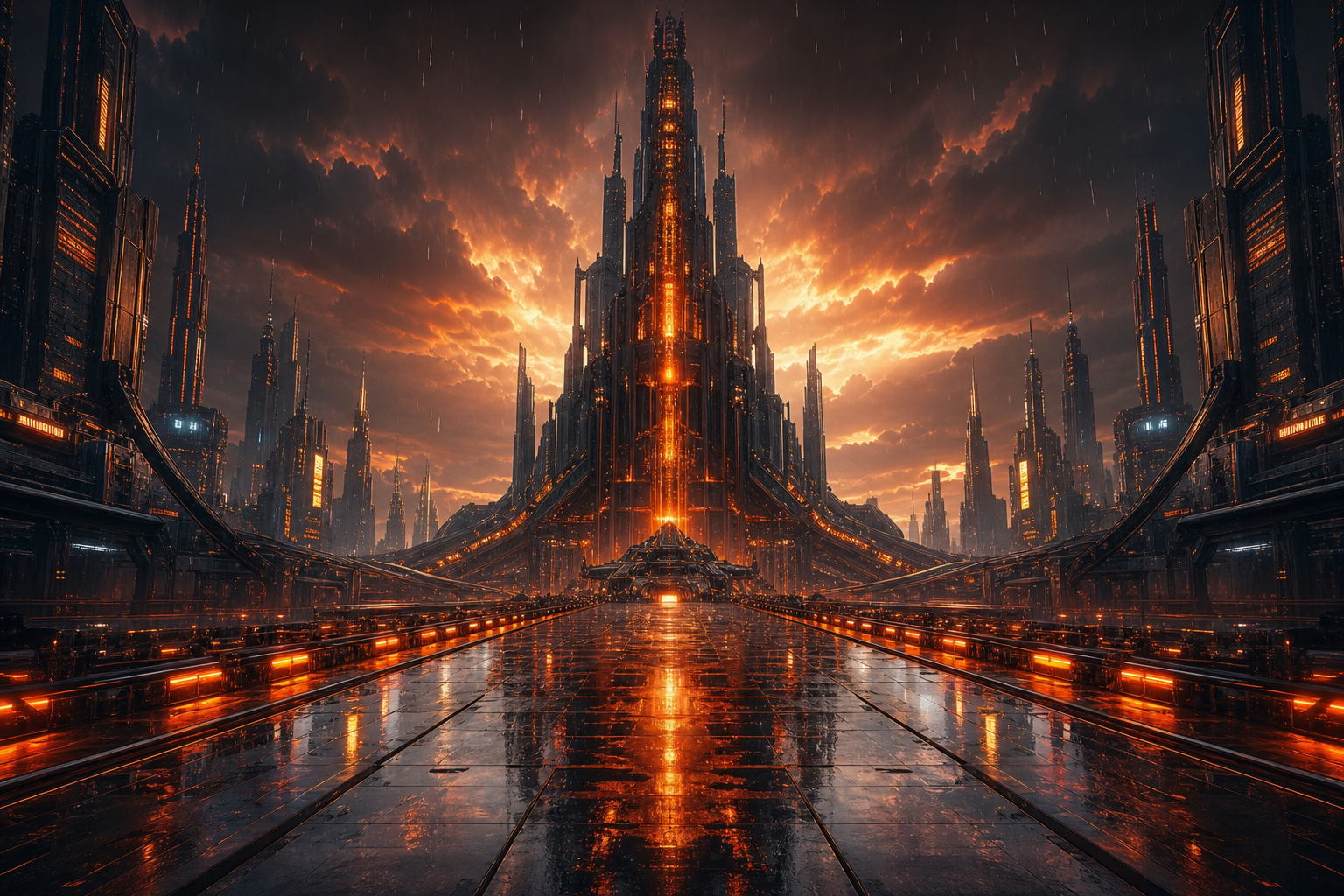 Neon Cyberpunk City In Rain Cyberpunk Wallpaper  1 4K