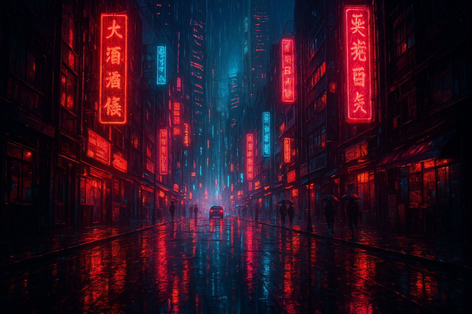 Neon Cyberpunk City In Rain Cyberpunk Wallpaper 1 4K