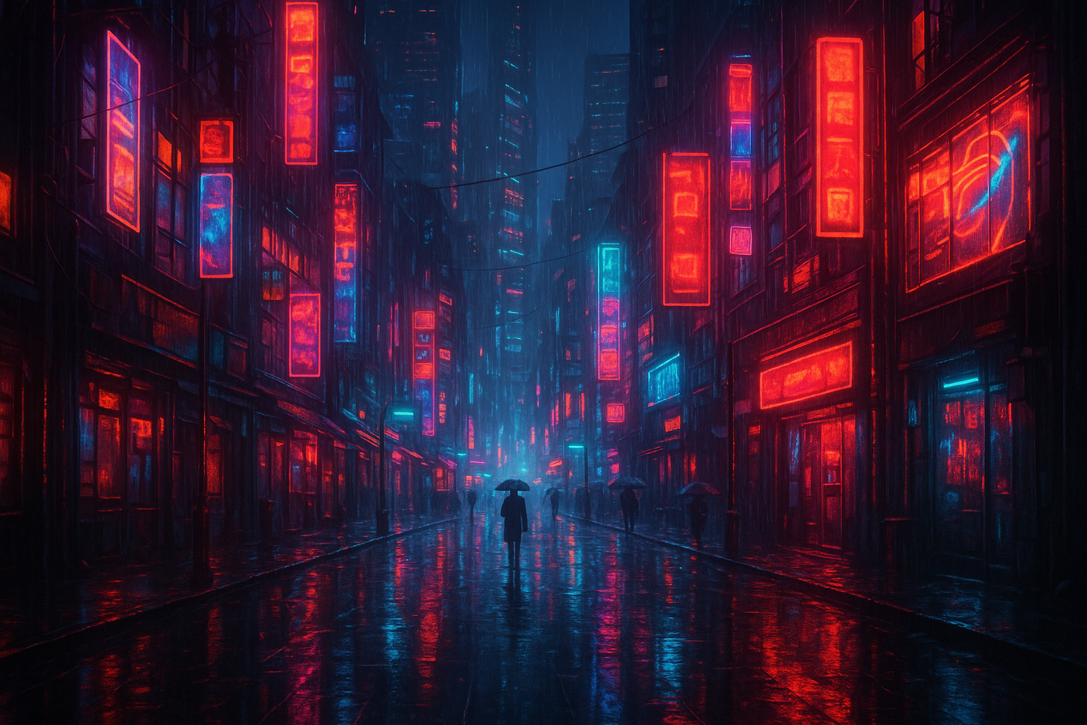 Neon Cyberpunk City In Rain Cyberpunk Wallpaper 1 4K