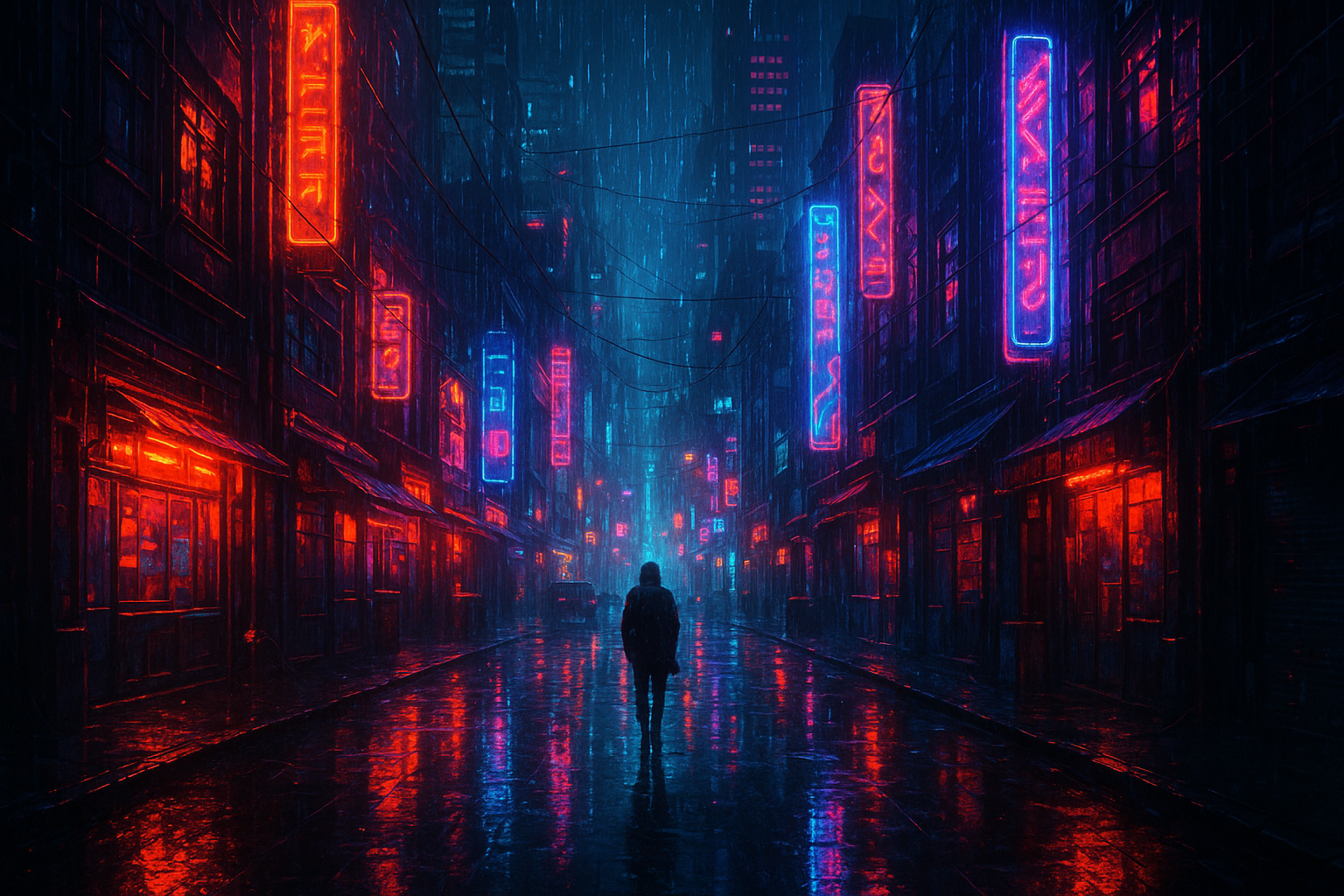 Neon Cyberpunk City In Rain Cyberpunk Wallpaper 2 4K