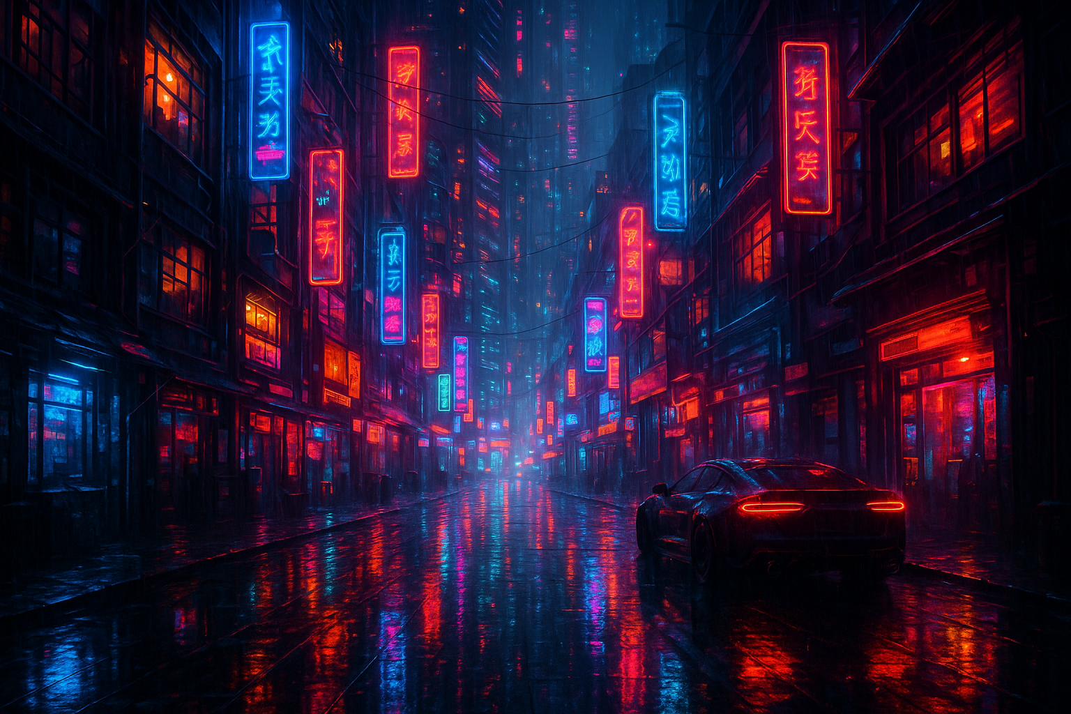 Neon Cyberpunk City In Rain Cyberpunk Wallpaper 3 4K