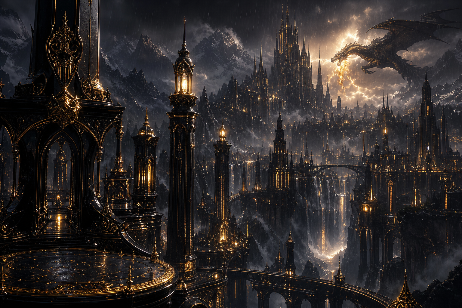 Neon Cyberpunk City In Rain Fantasy Wallpaper  1 4K