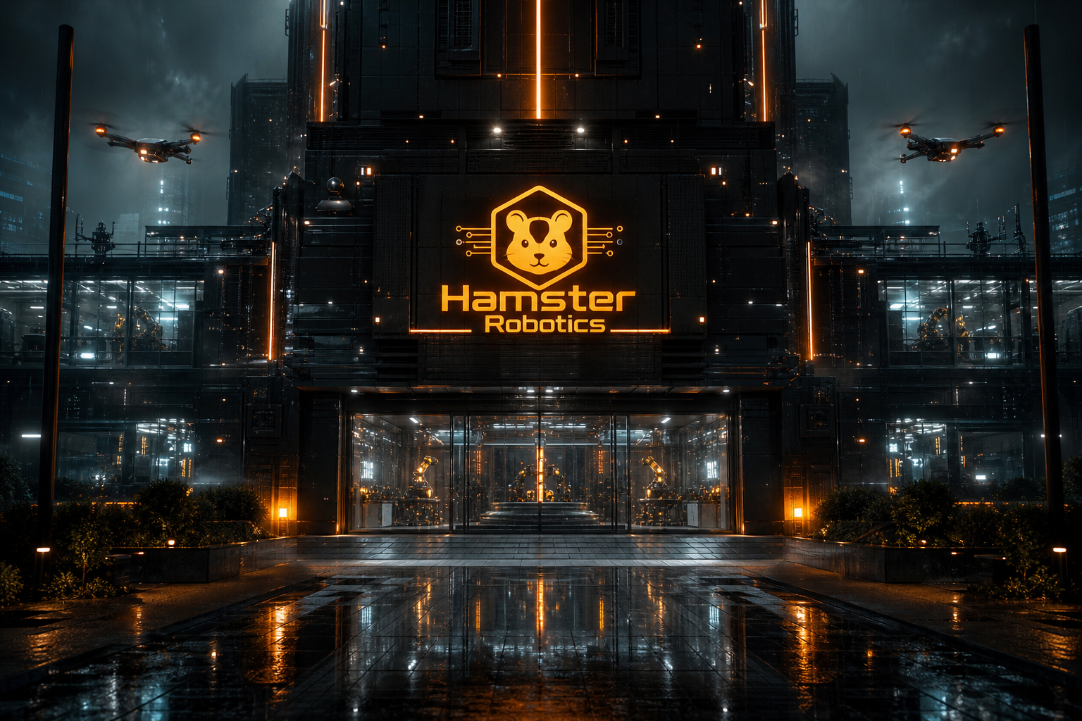 Neon Cyberpunk City In Rain Hamster-Robotics Wallpaper  1 4K