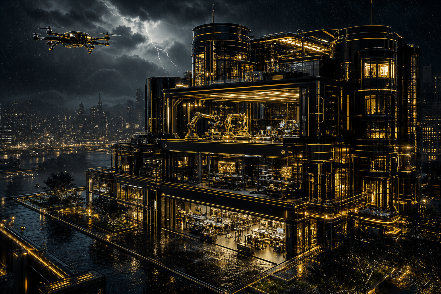 Neon Cyberpunk City In Rain Hamster-Robotics Wallpaper  1 4K
