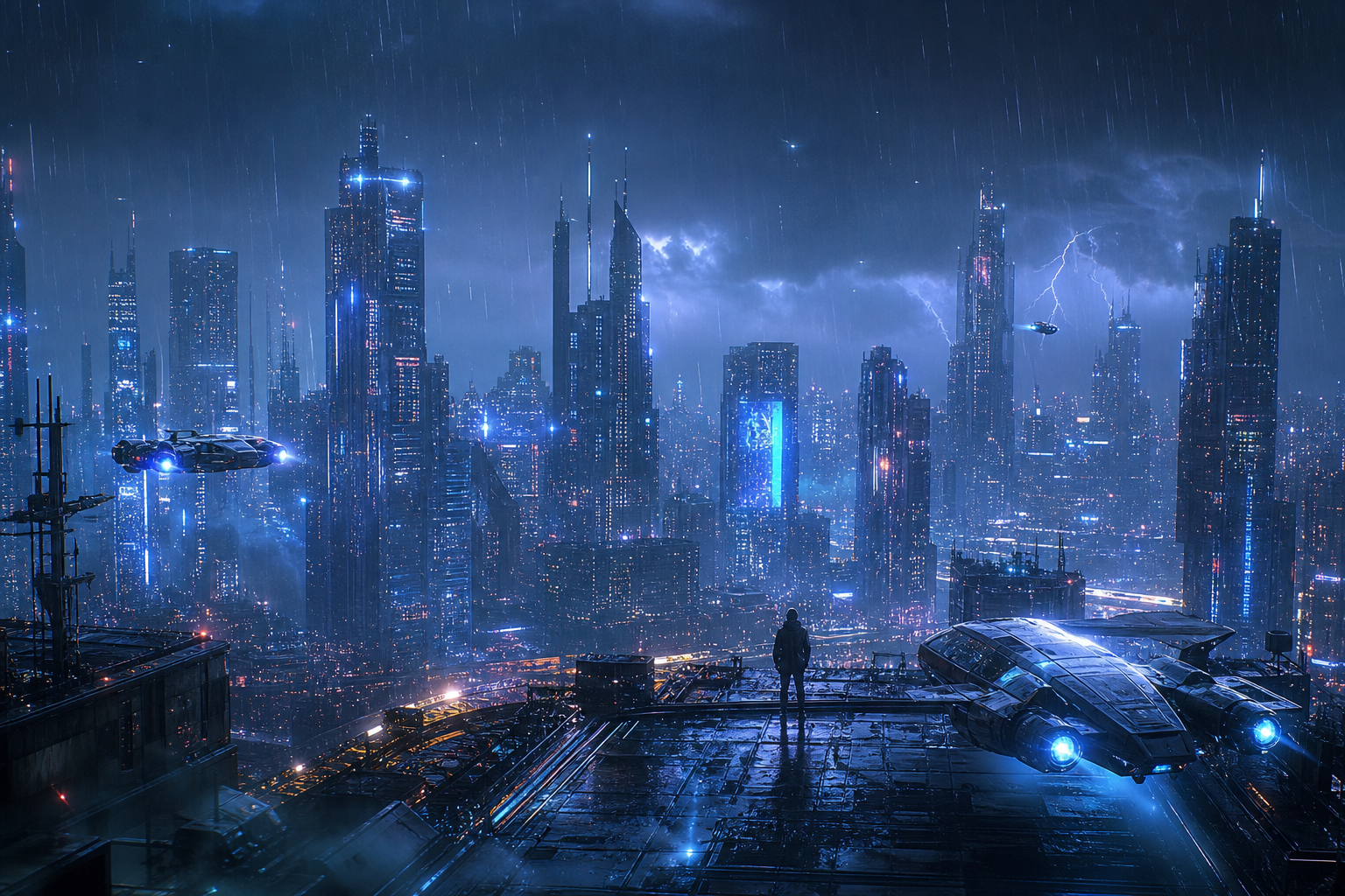 Neon Cyberpunk City In Rain Hamster-Robotics Wallpaper  1 4K