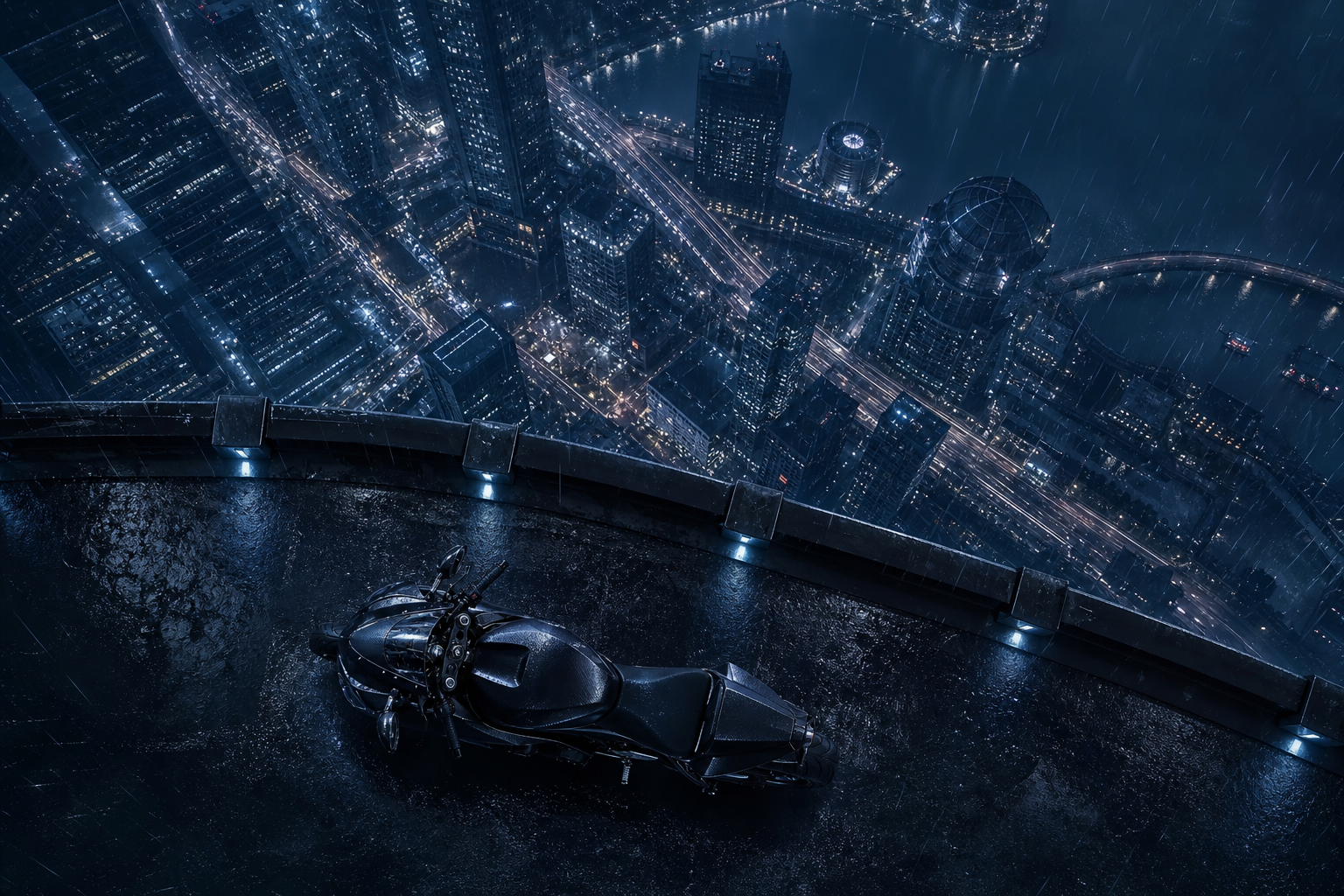 Neon Cyberpunk City In Rain Motorcycles Wallpaper  1 4K