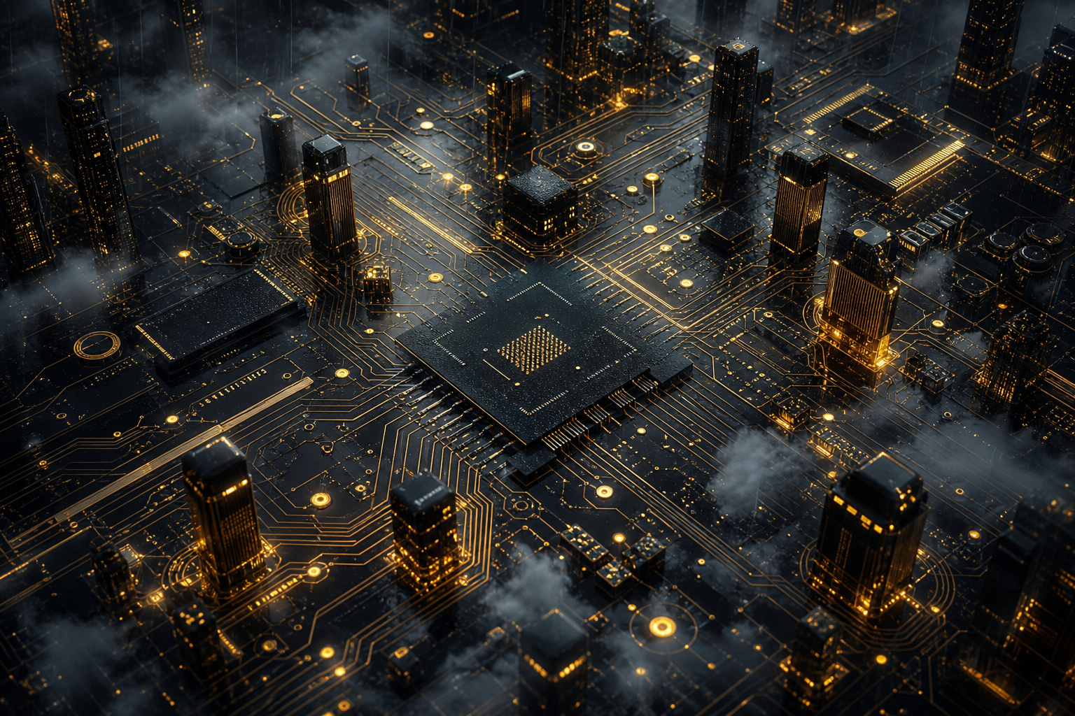 Neon Cyberpunk City In Rain Pcb Design Wallpaper 1 4K 19 4K Pcb Design Wallpaper