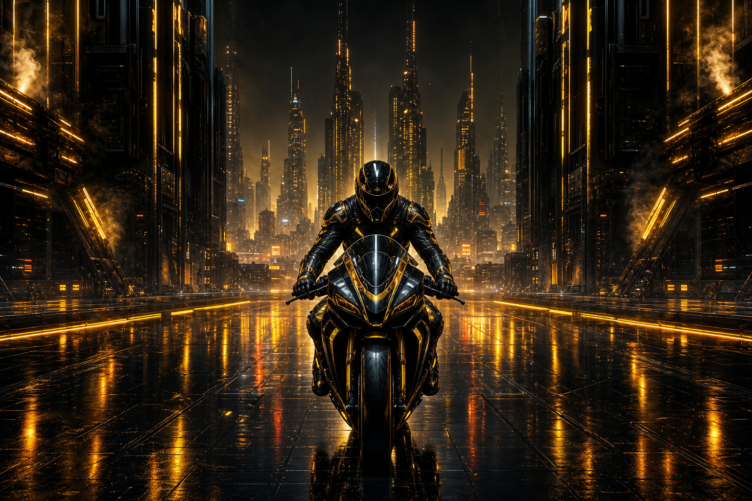 Neon Motorcycle In Cyberpunk City Cyberpunk Wallpaper  7 4K