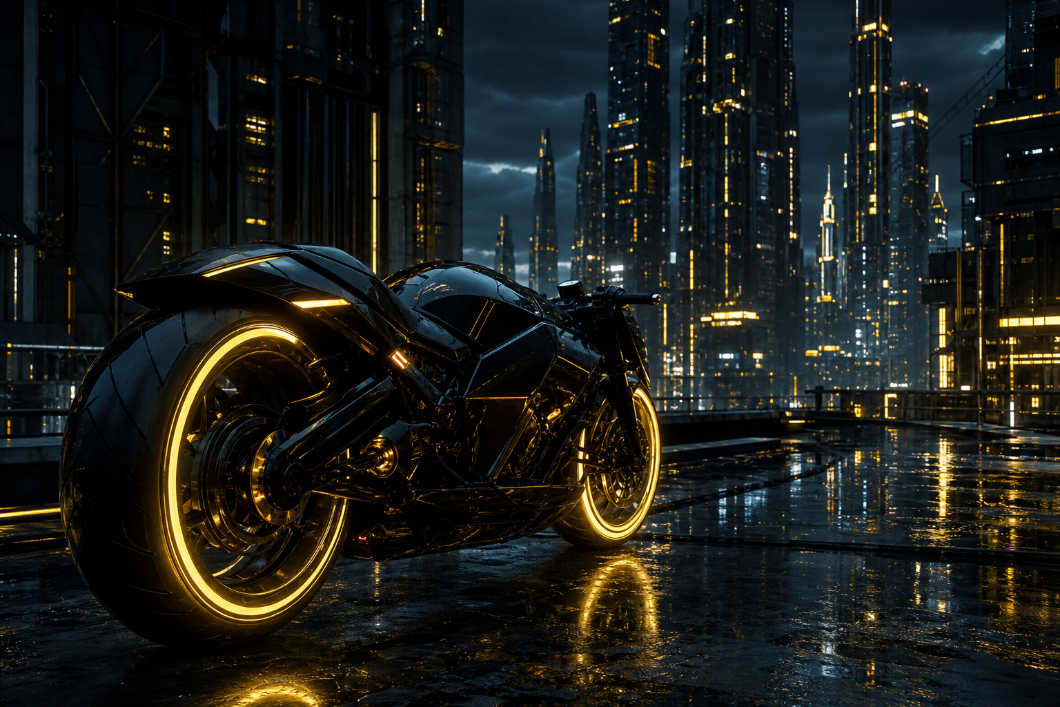 Neon Motorcycle In Cyberpunk City Cyberpunk Wallpaper  7 4K