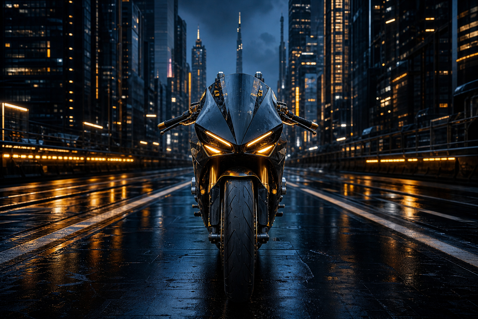 Neon Motorcycle In Cyberpunk City Motorcycles Wallpaper  7 4K