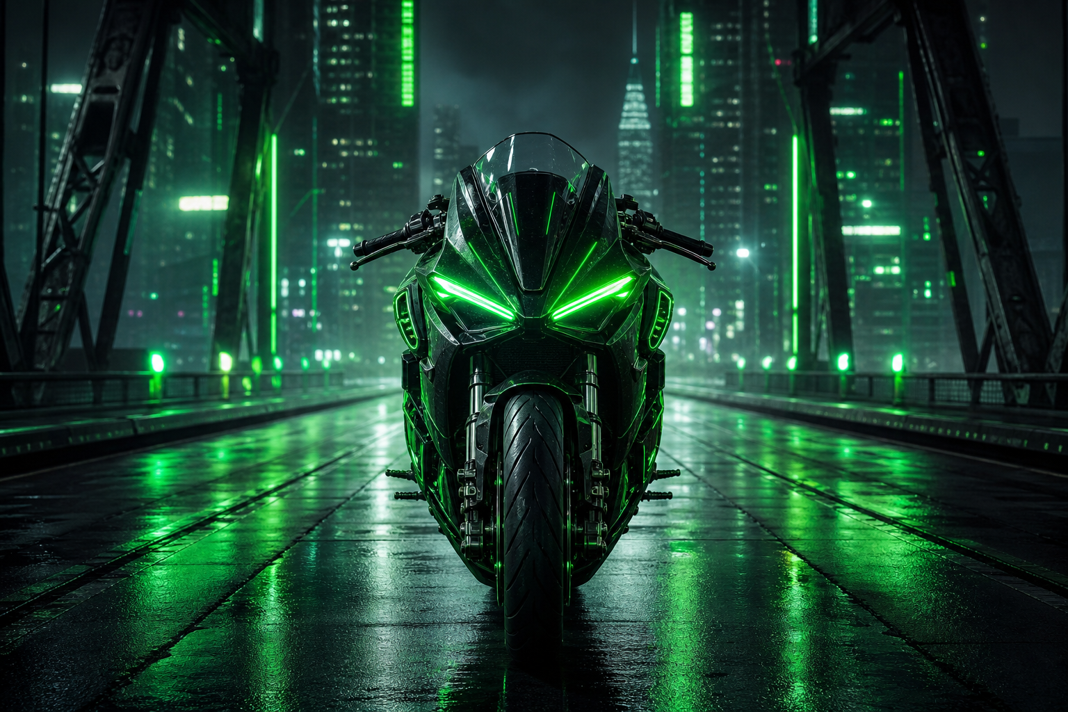 Neon Motorcycle In Cyberpunk City Motorcycles Wallpaper  7 4K