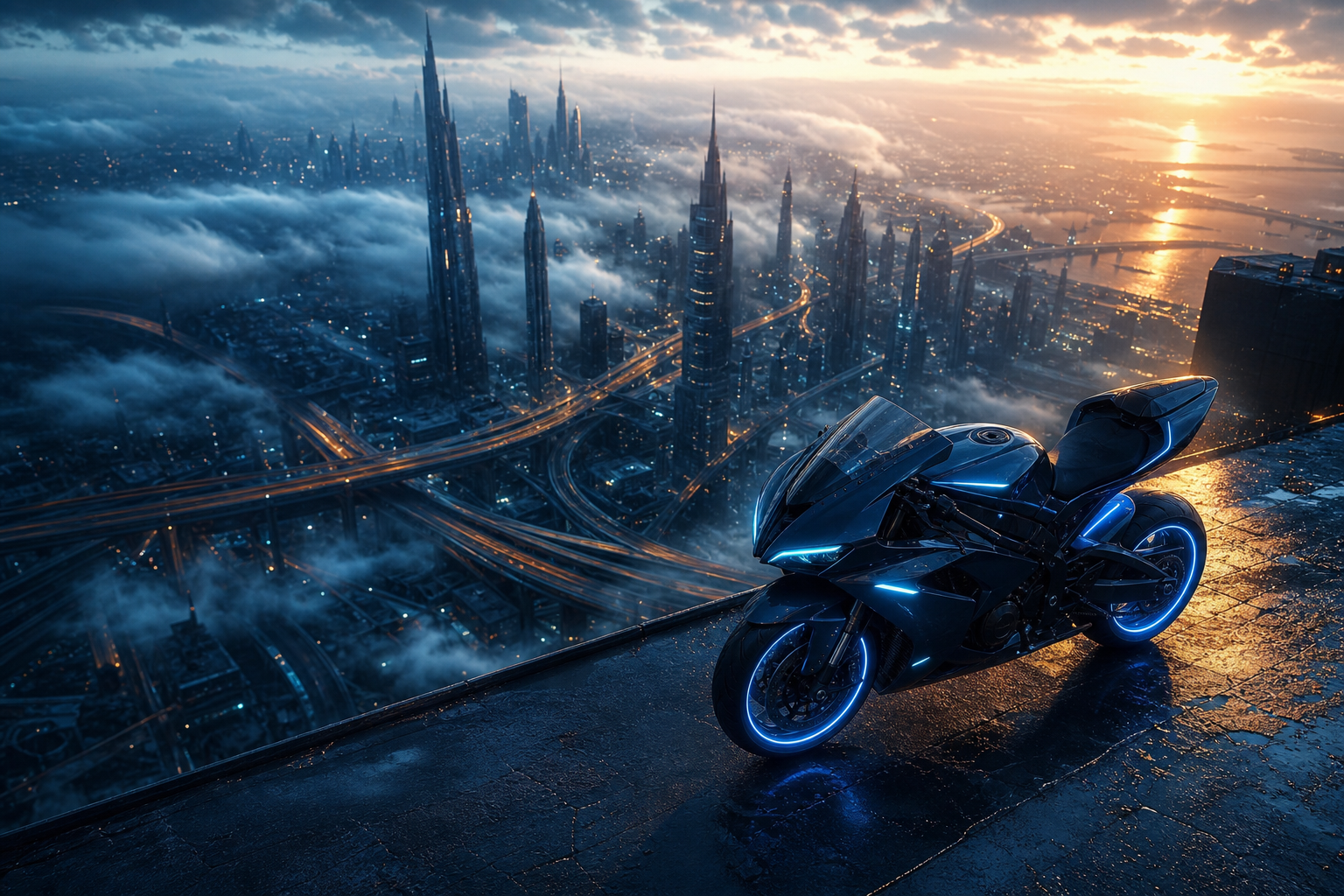 Neon Motorcycle In Cyberpunk City Motorcycles Wallpaper  7 4K