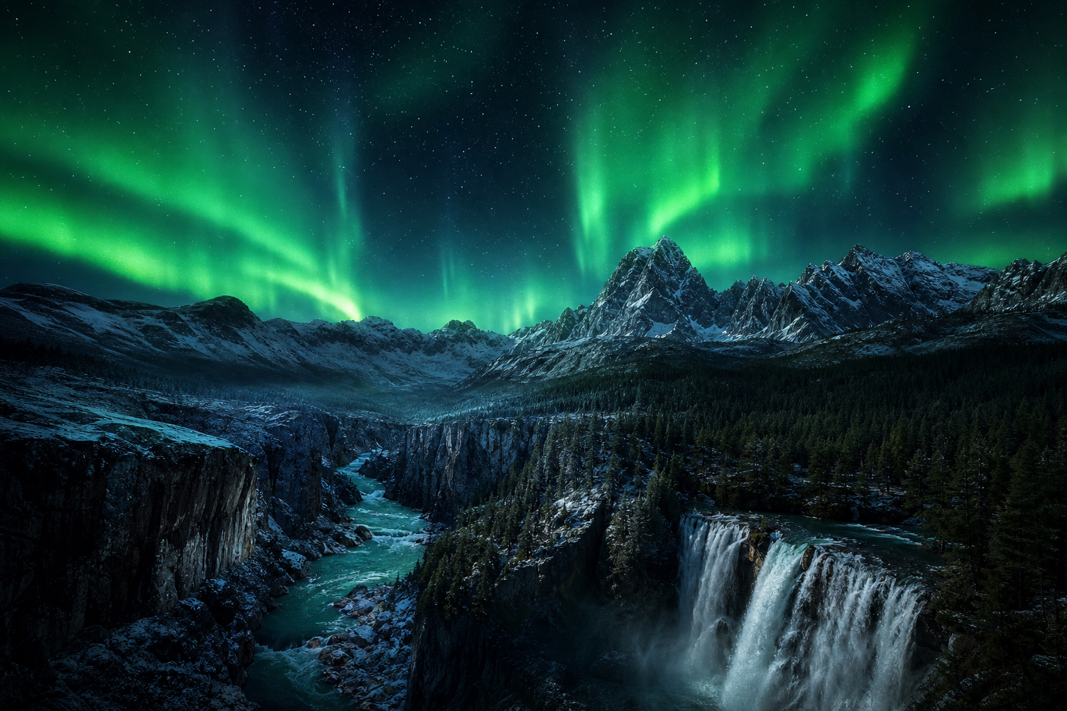 Northern Lights Over Snowy Mountains Nature Wallpaper 4 4K 13 4K Nature Wallpaper