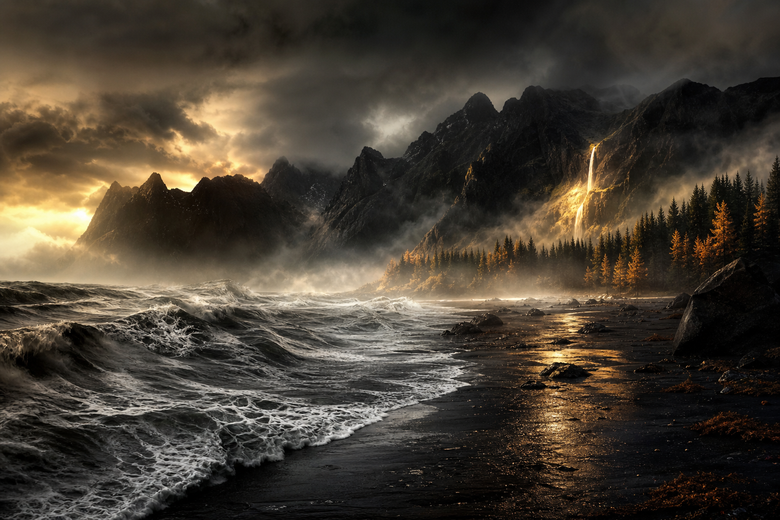 Ocean Waves Storm Nature Wallpaper  8 4K