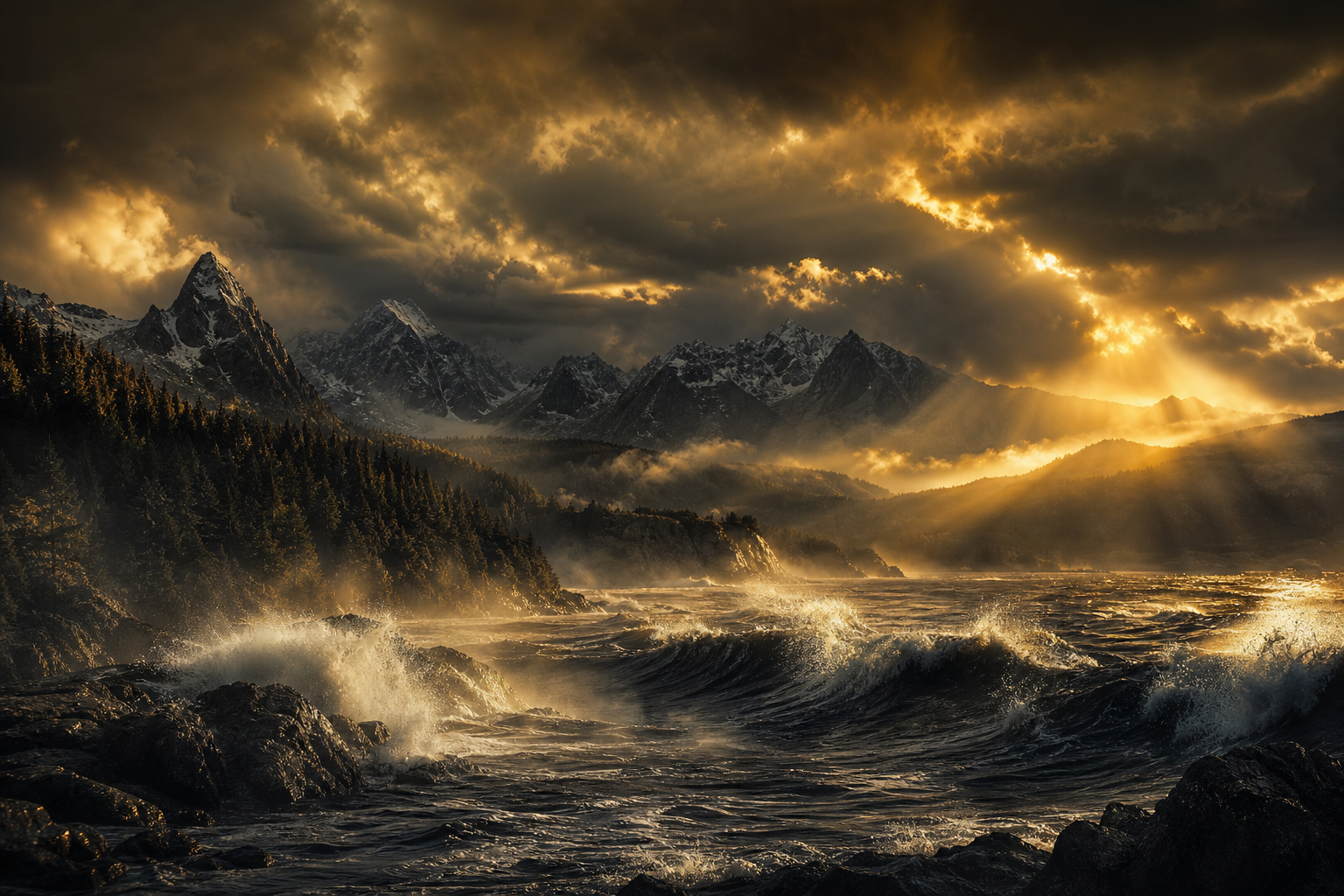 Ocean Waves Storm Nature Wallpaper  8 4K
