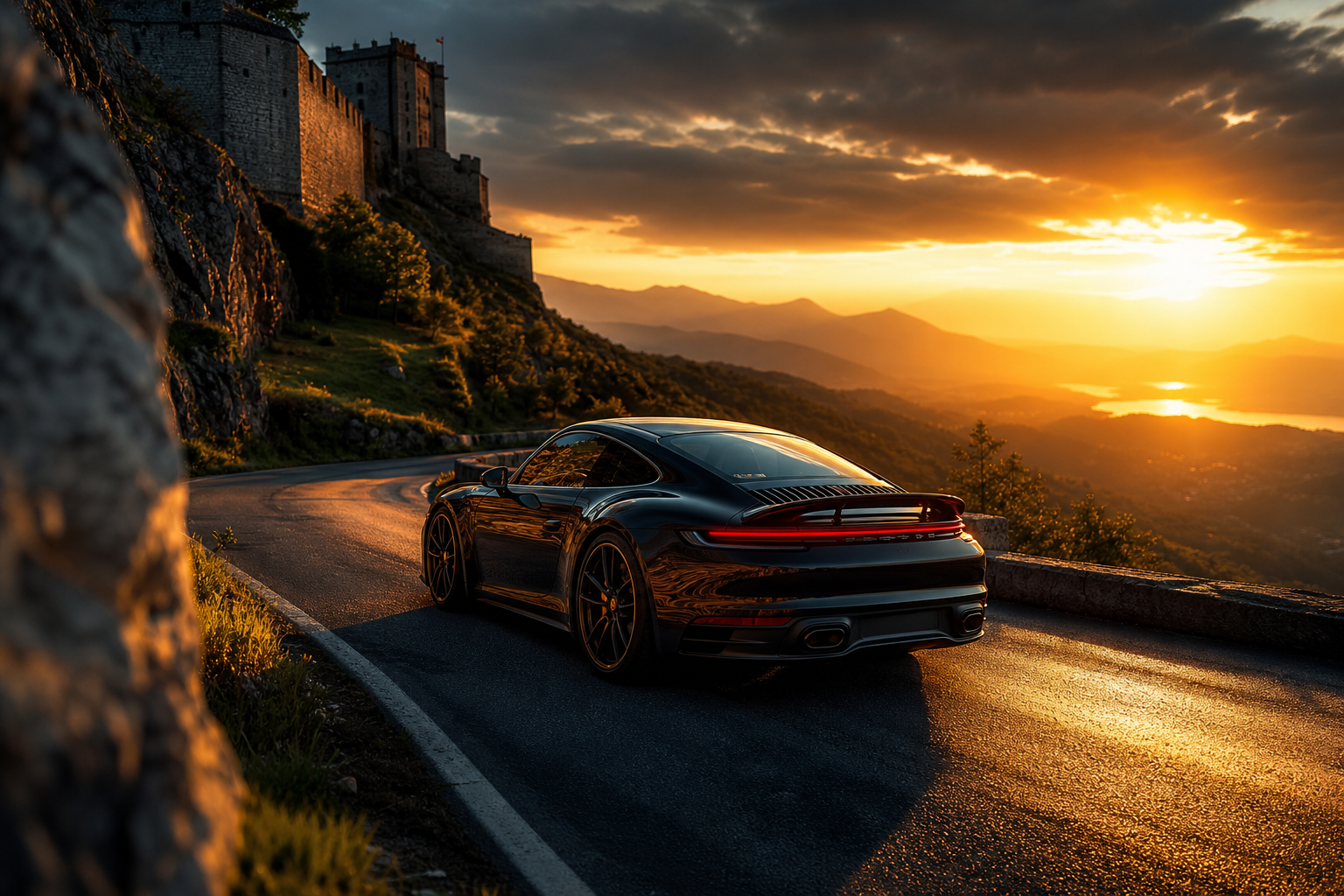 Porsche 911 On Mountain Road Sunset Cars Wallpaper 4 4K 16 4K Cars Wallpaper