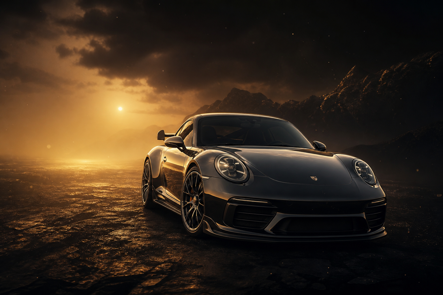 Porsche 911 On Mountain Road Sunset Cars Wallpaper  4 4K