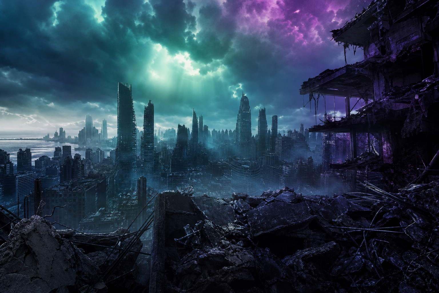 Post Apocalyptic City Skyline Movie Style Movie Wallpaper  6 4K