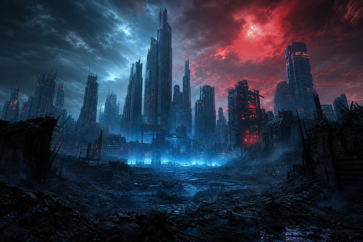 Post Apocalyptic City Skyline Movie Style Movie Wallpaper  6 4K
