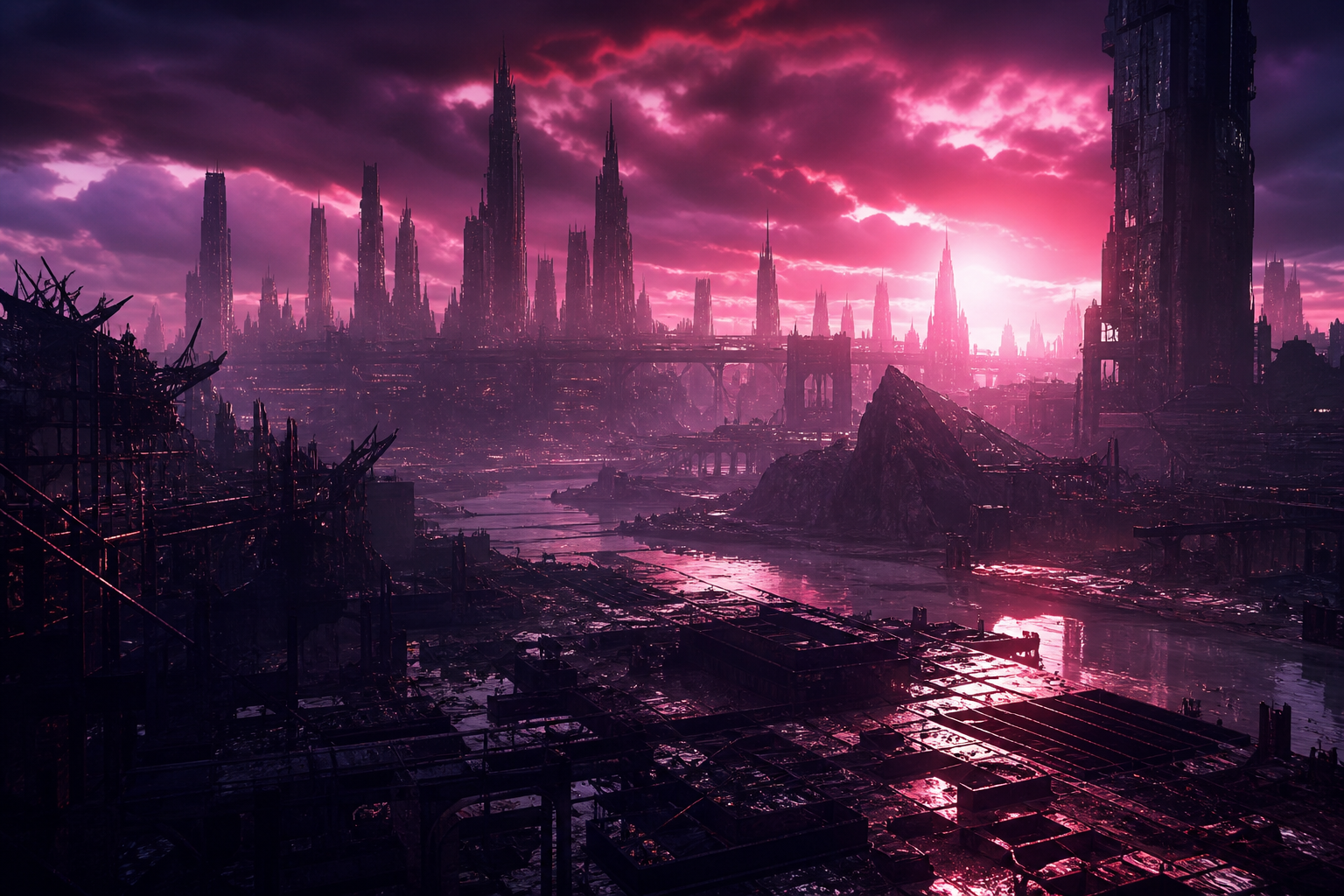 Post Apocalyptic City Skyline Movie Style Movie Wallpaper  6 4K
