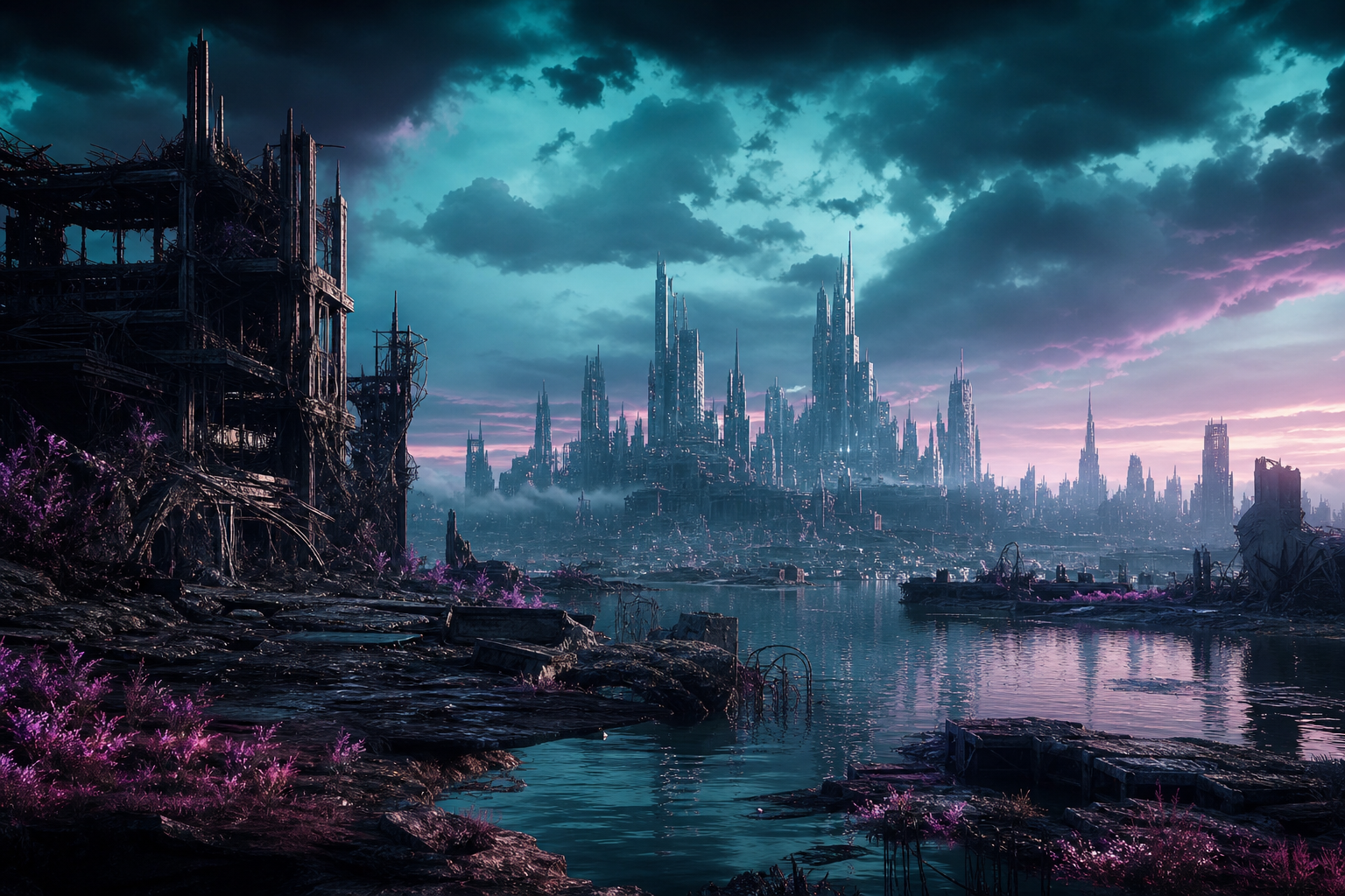Post Apocalyptic City Skyline Movie Style Movie Wallpaper  6 4K