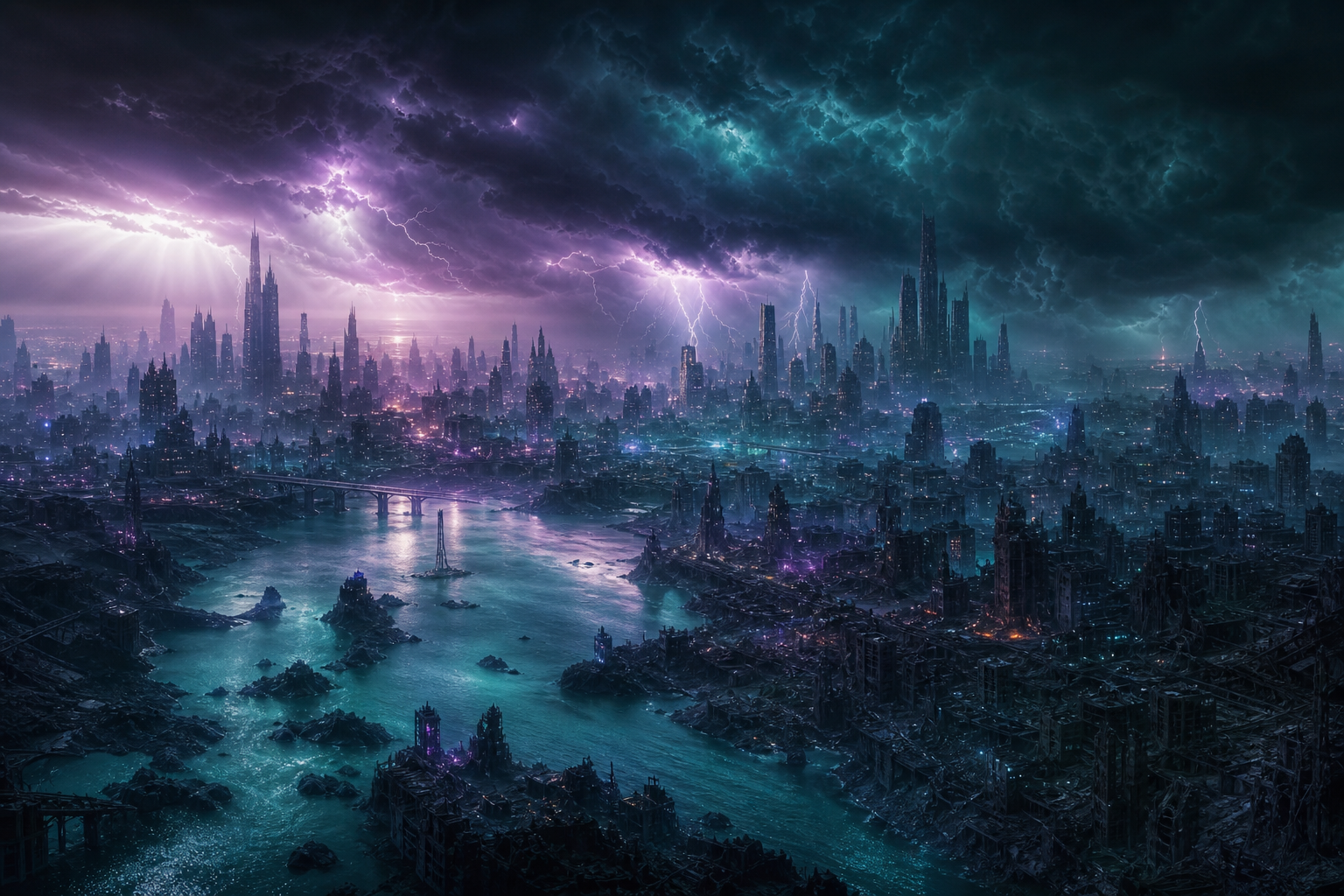 Post Apocalyptic City Skyline Movie Style Movie Wallpaper  6 4K