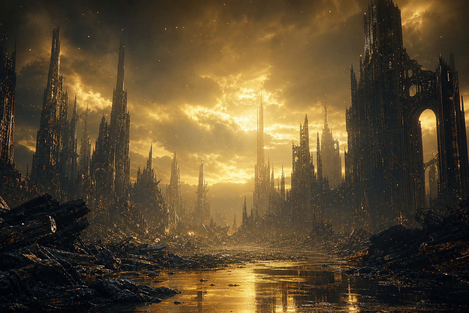 Post Apocalyptic City Skyline Movie Style Movie Wallpaper  6 4K