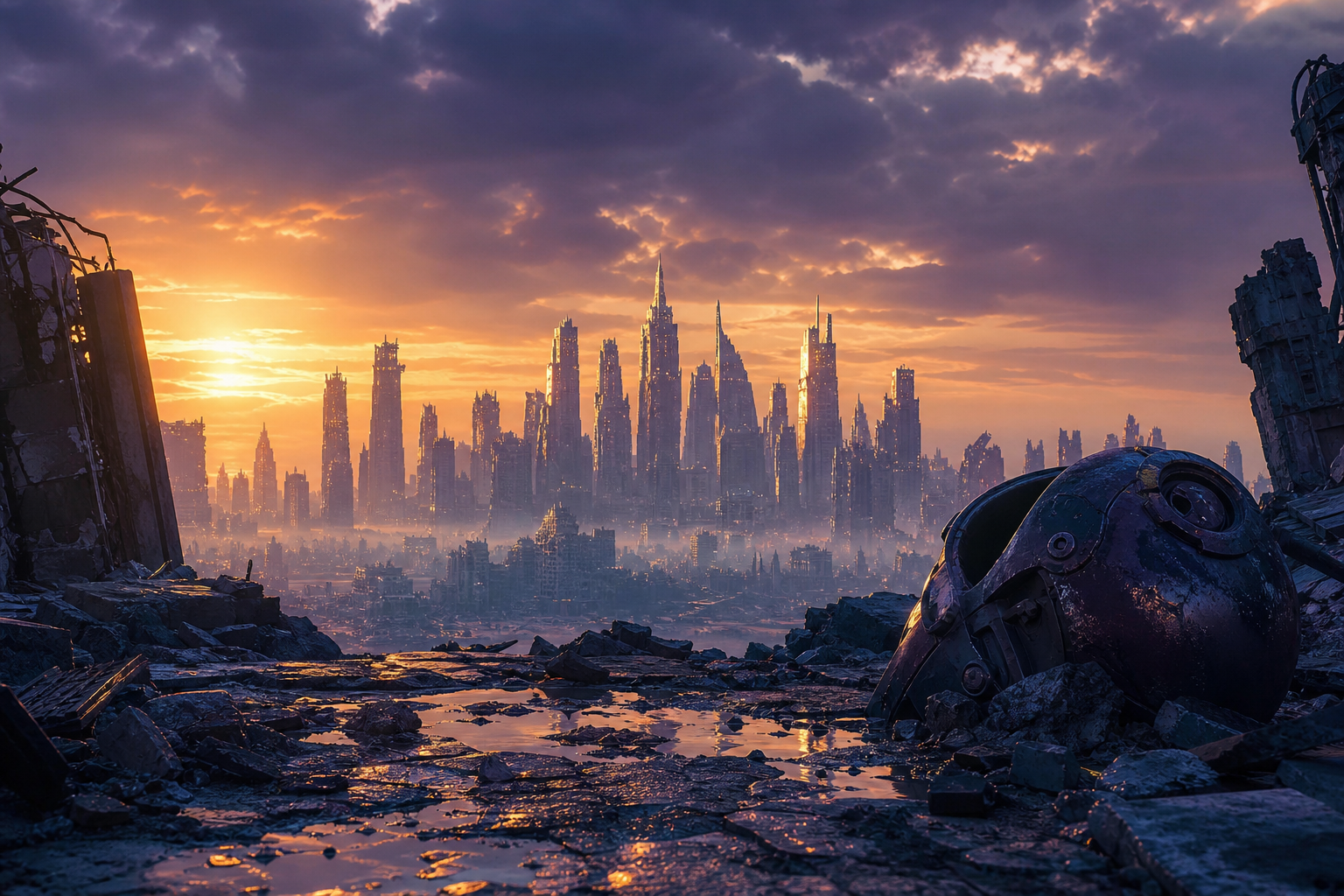 Post Apocalyptic City Skyline Movie Style Movie Wallpaper  6 4K