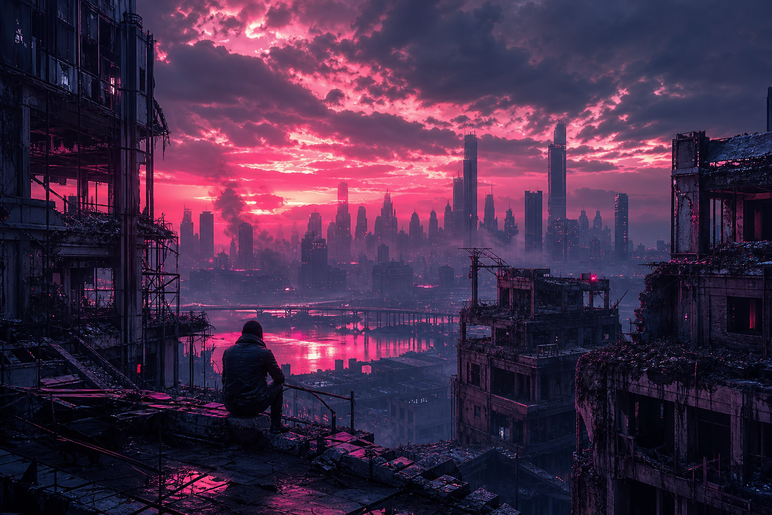 Post Apocalyptic City Skyline Movie Style Movie Wallpaper  6 4K