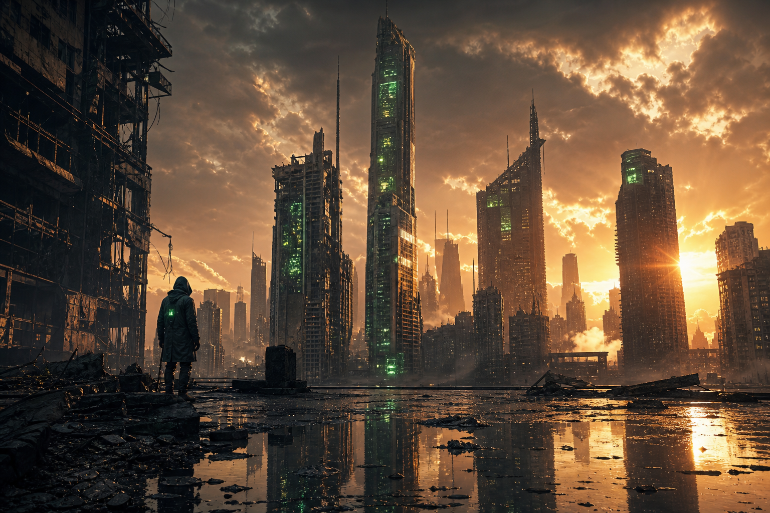 Post Apocalyptic City Skyline Movie Style Movie Wallpaper  6 4K
