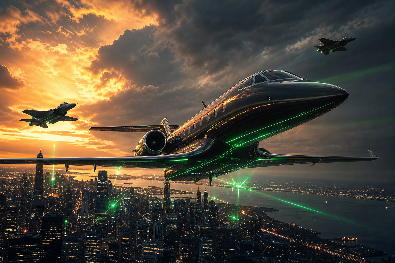 Private Jet Flying Above Night City Skyline Airplanes Wallpaper  4 4K