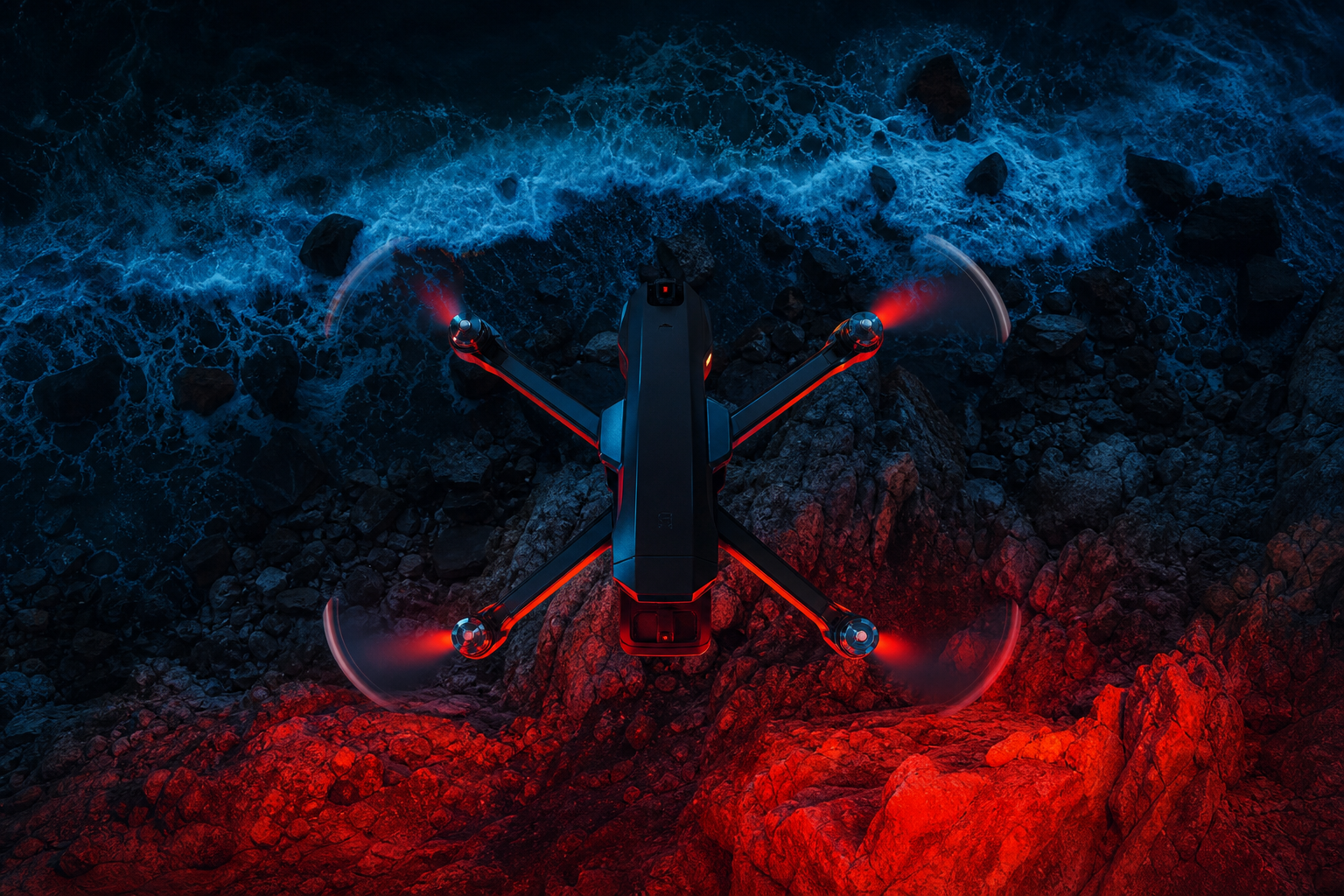 Professional Filming Drone In Golden Hour Drone Wallpaper  8 4K