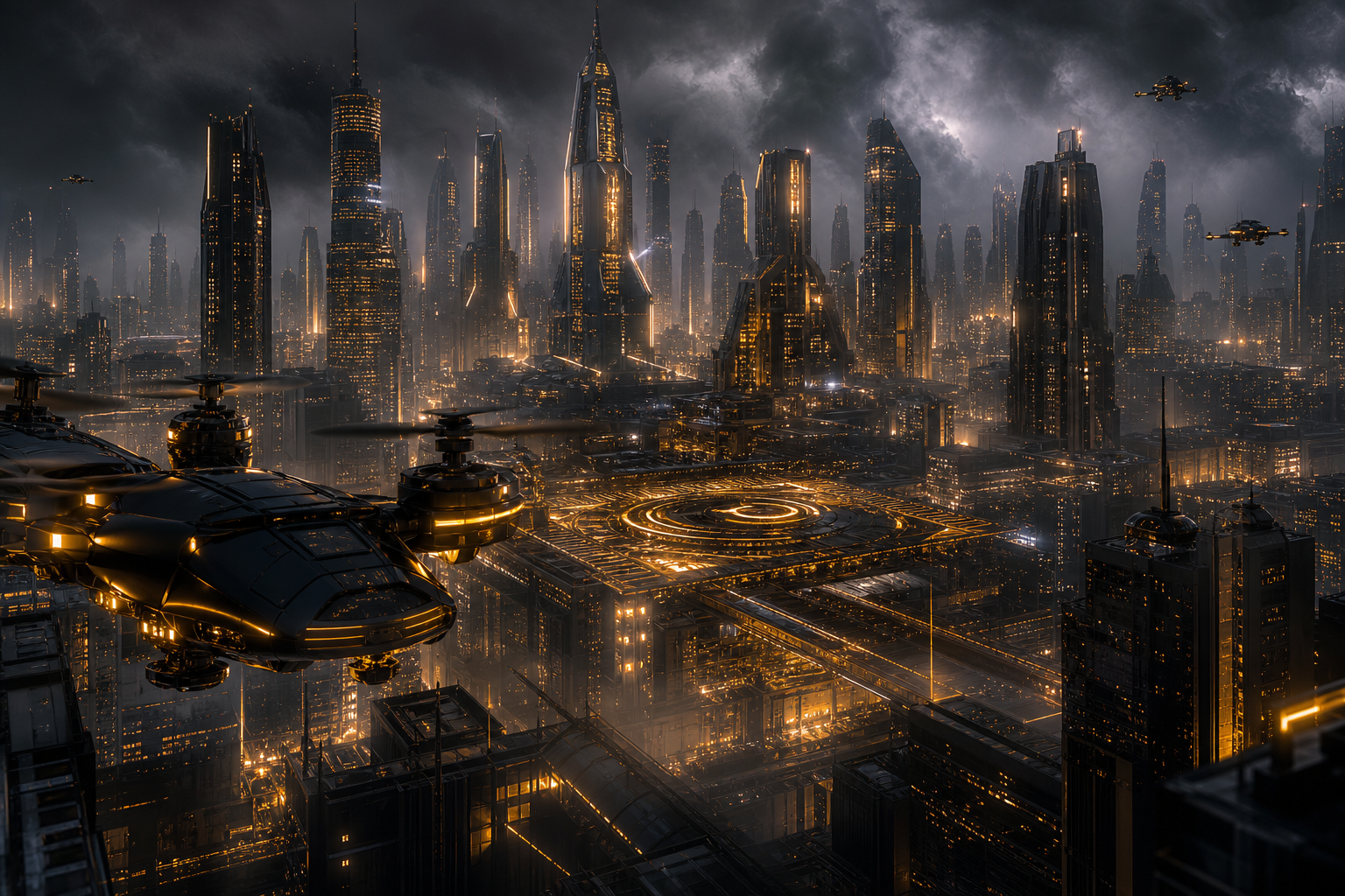 Purple Futuristic Megacity Skyline Hamster-Robotics Wallpaper  6 4K