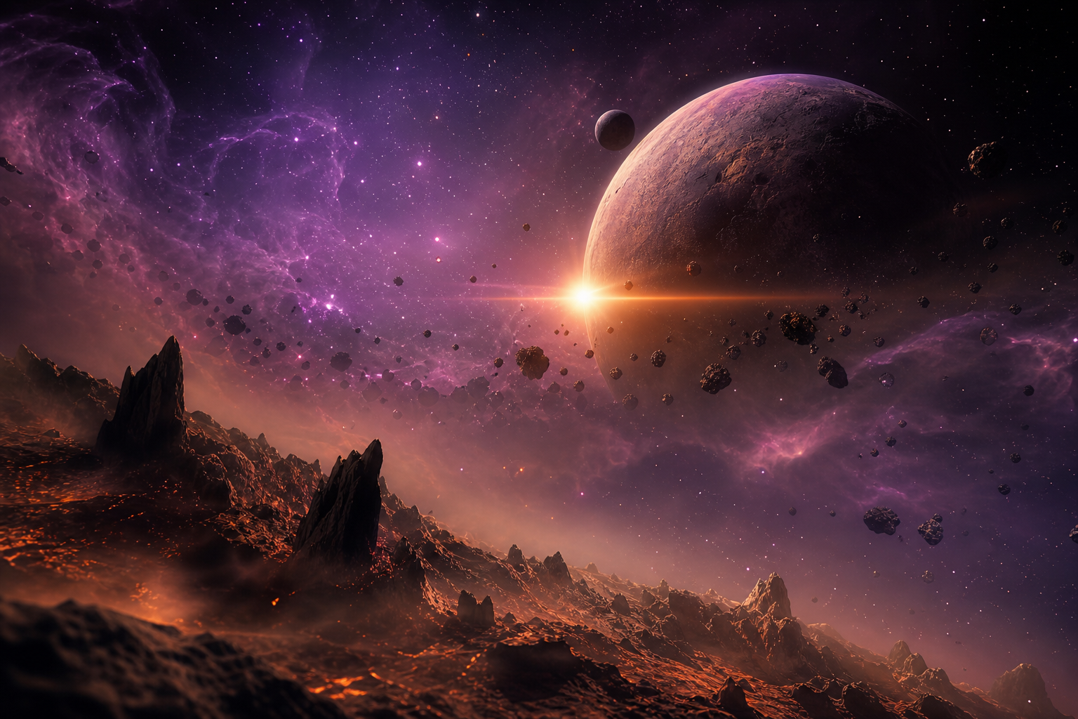 Purple Universe Stars Space Wallpaper  5 4K