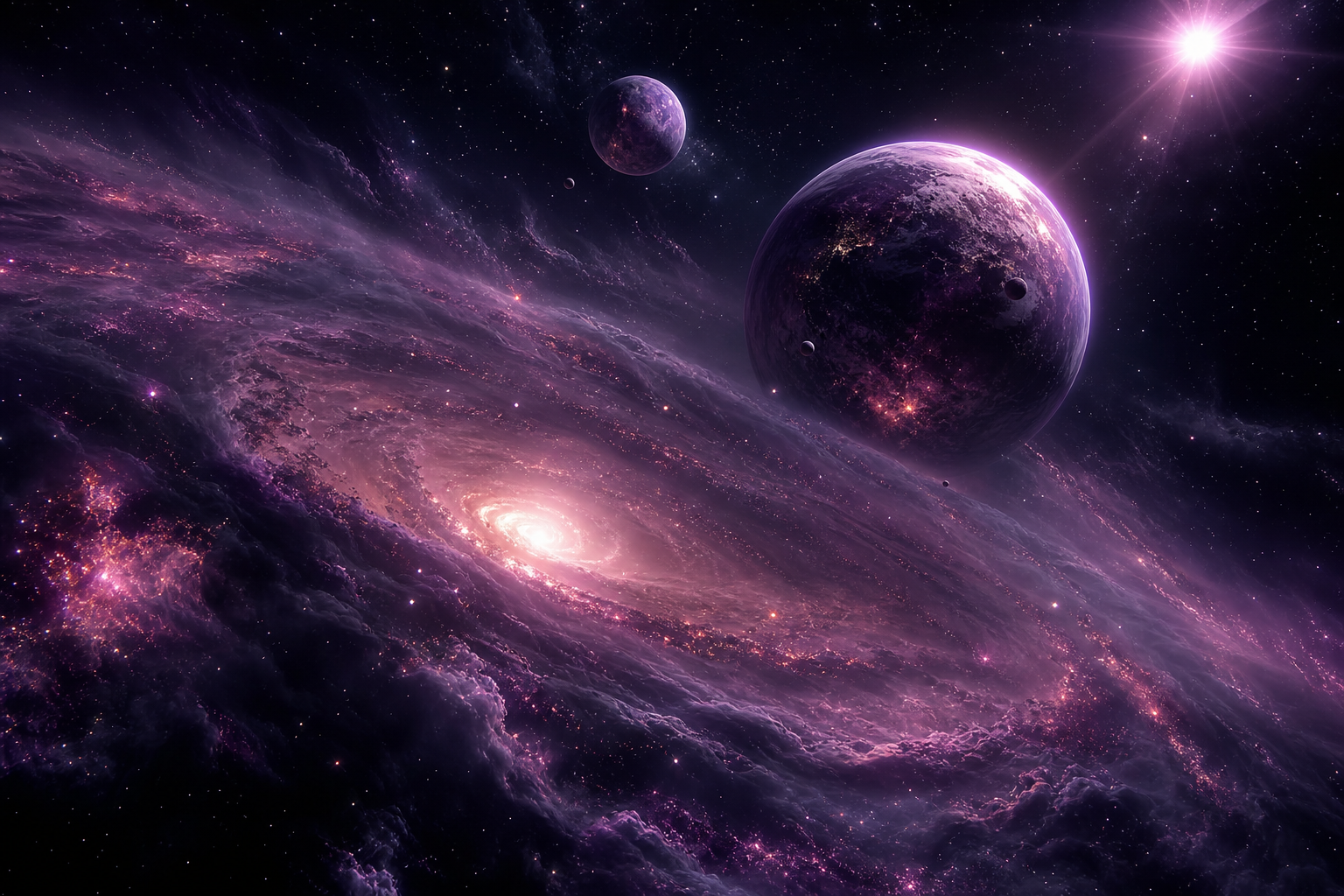Purple Universe Stars Space Wallpaper 5 4K 11 4K Space Wallpaper