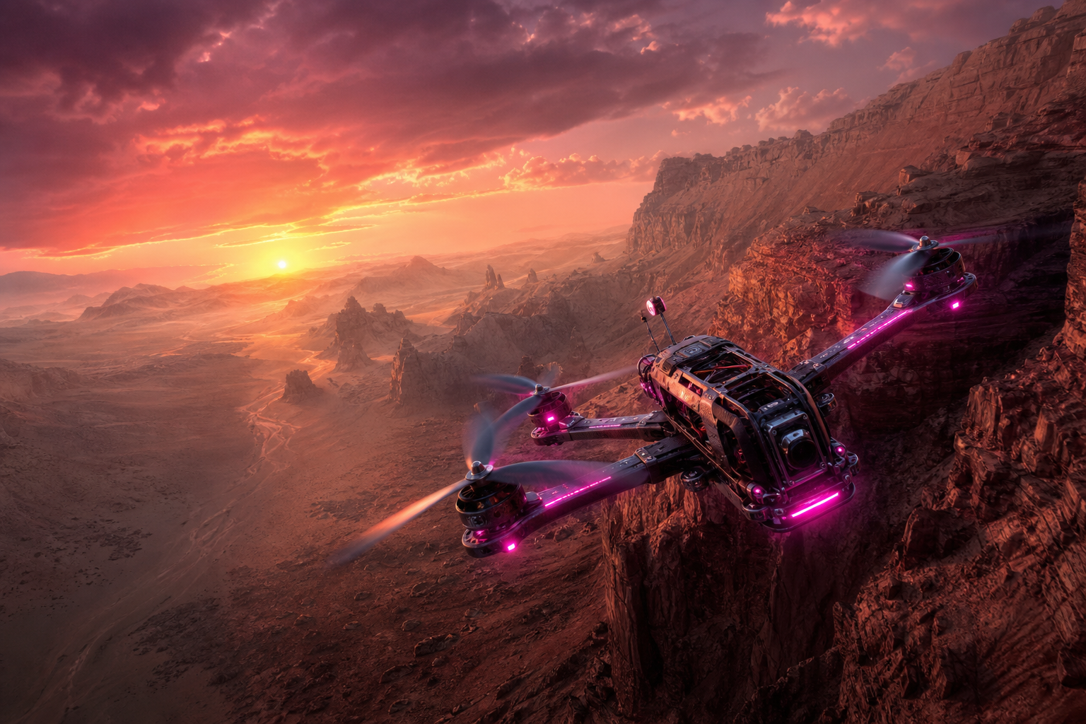 Quadcopter Flying Over Desert Drone Wallpaper  5 4K