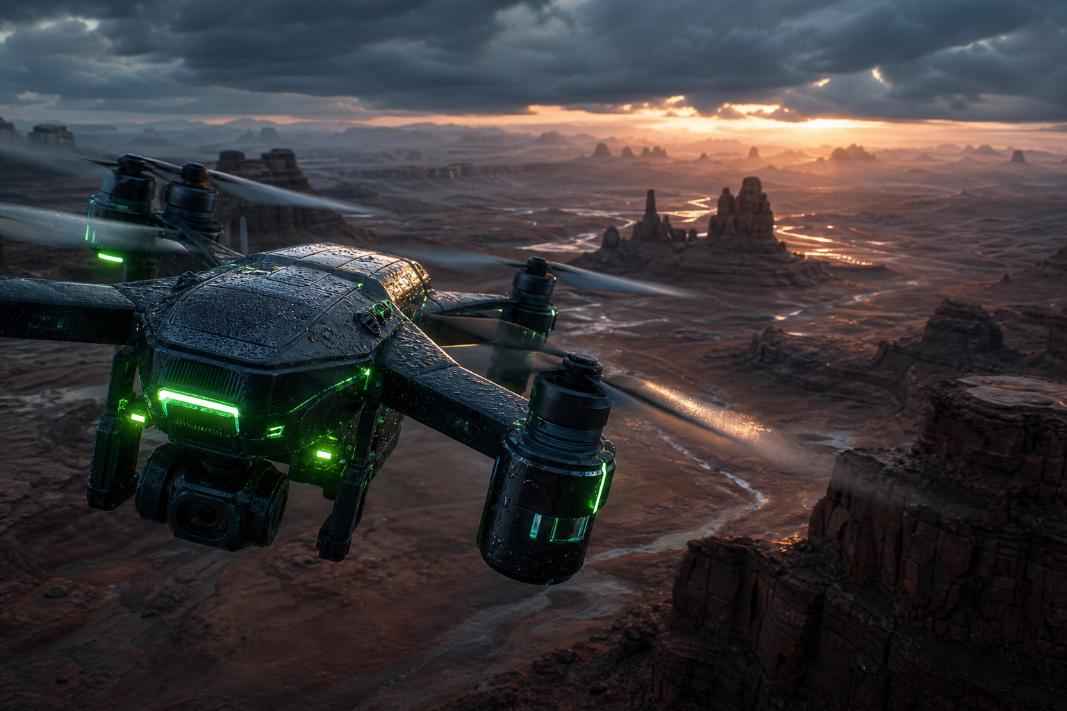 Quadcopter Flying Over Desert Drone Wallpaper  5 4K