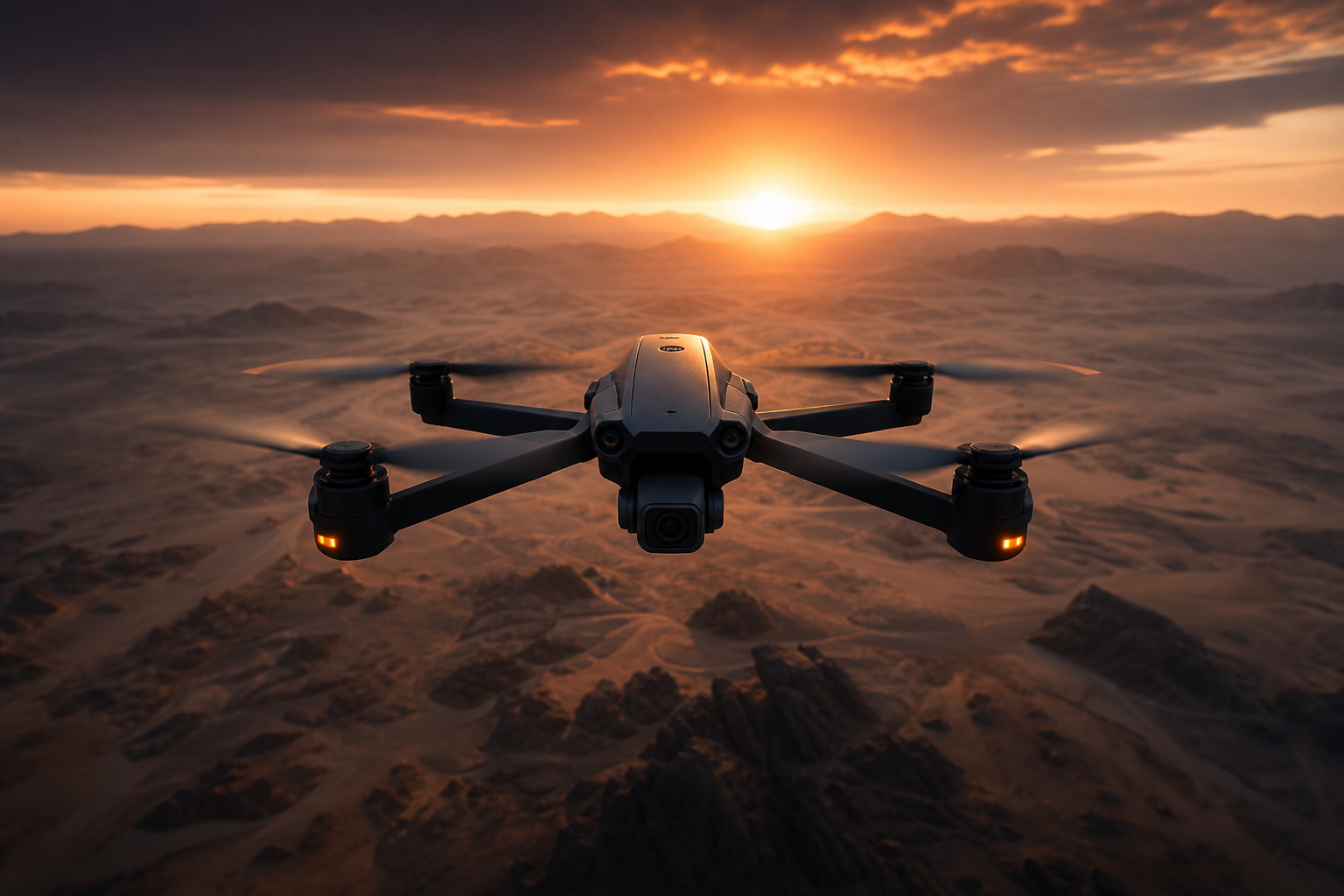 Quadcopter Flying Over Desert Drone Wallpaper  5 4K