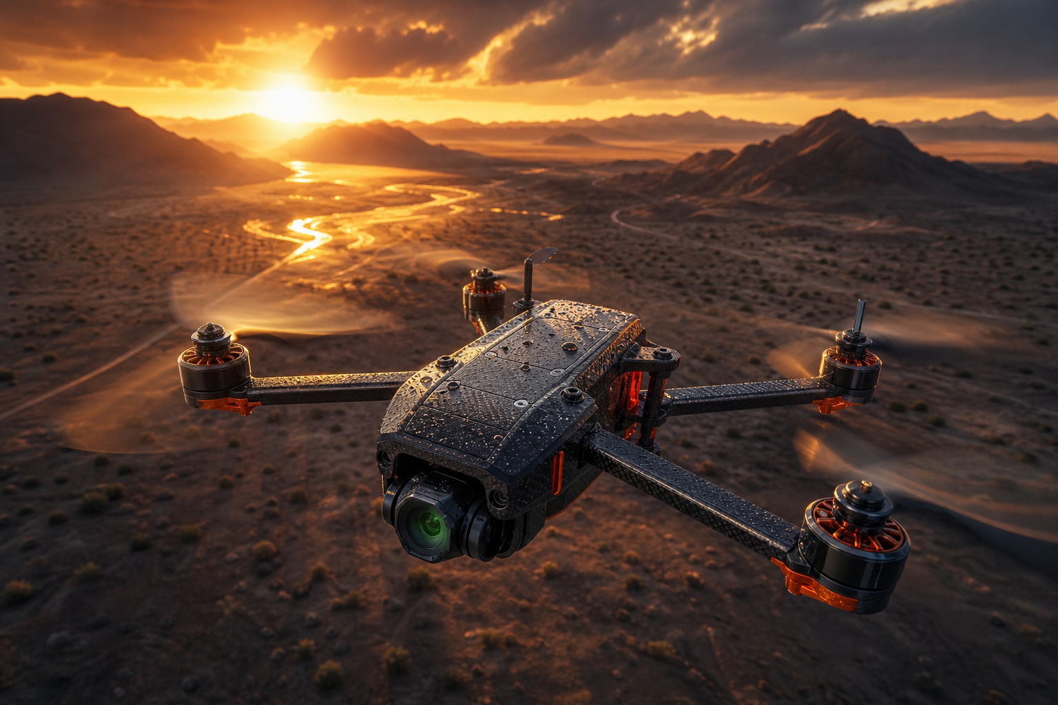 Quadcopter Flying Over Desert Drone Wallpaper  5 4K