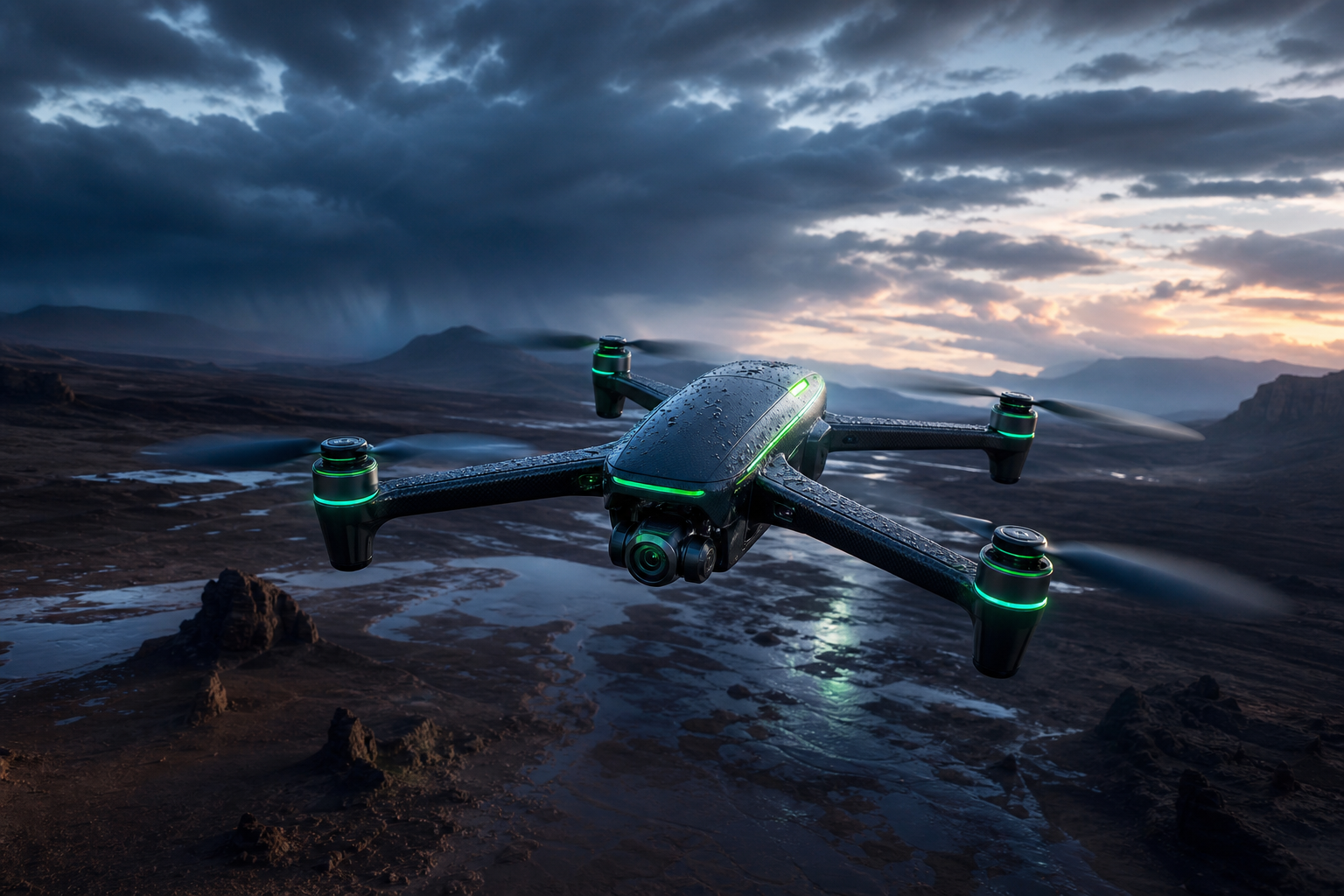 Quadcopter Flying Over Desert Drone Wallpaper  5 4K