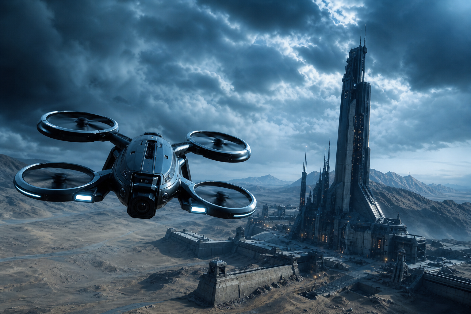 Quadcopter Flying Over Desert Drone Wallpaper  5 4K