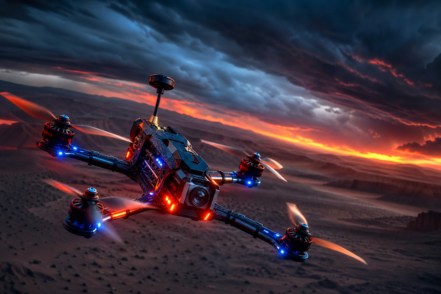 Quadcopter Flying Over Desert Drone Wallpaper  5 4K