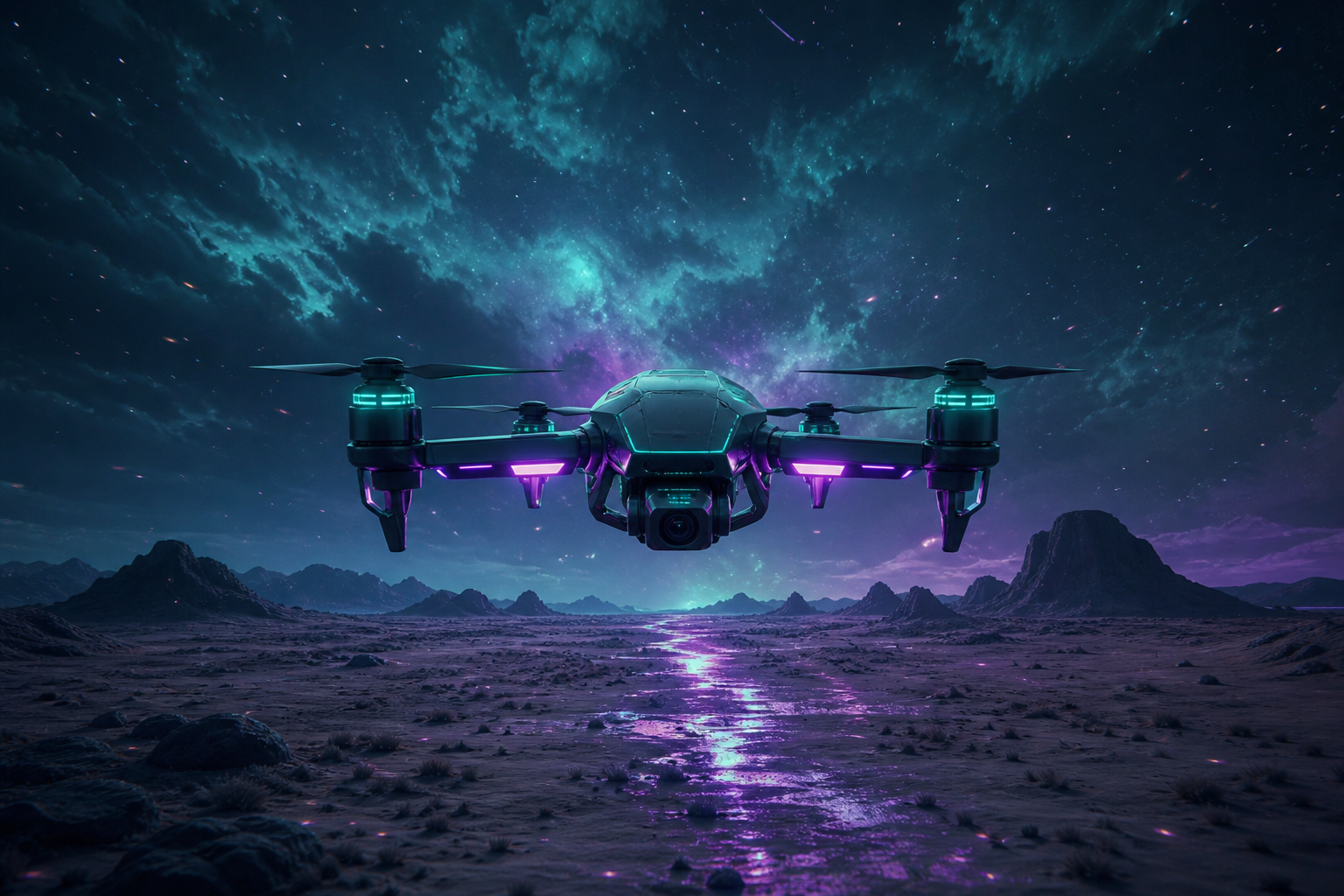 Quadcopter Flying Over Desert Drone Wallpaper  5 4K
