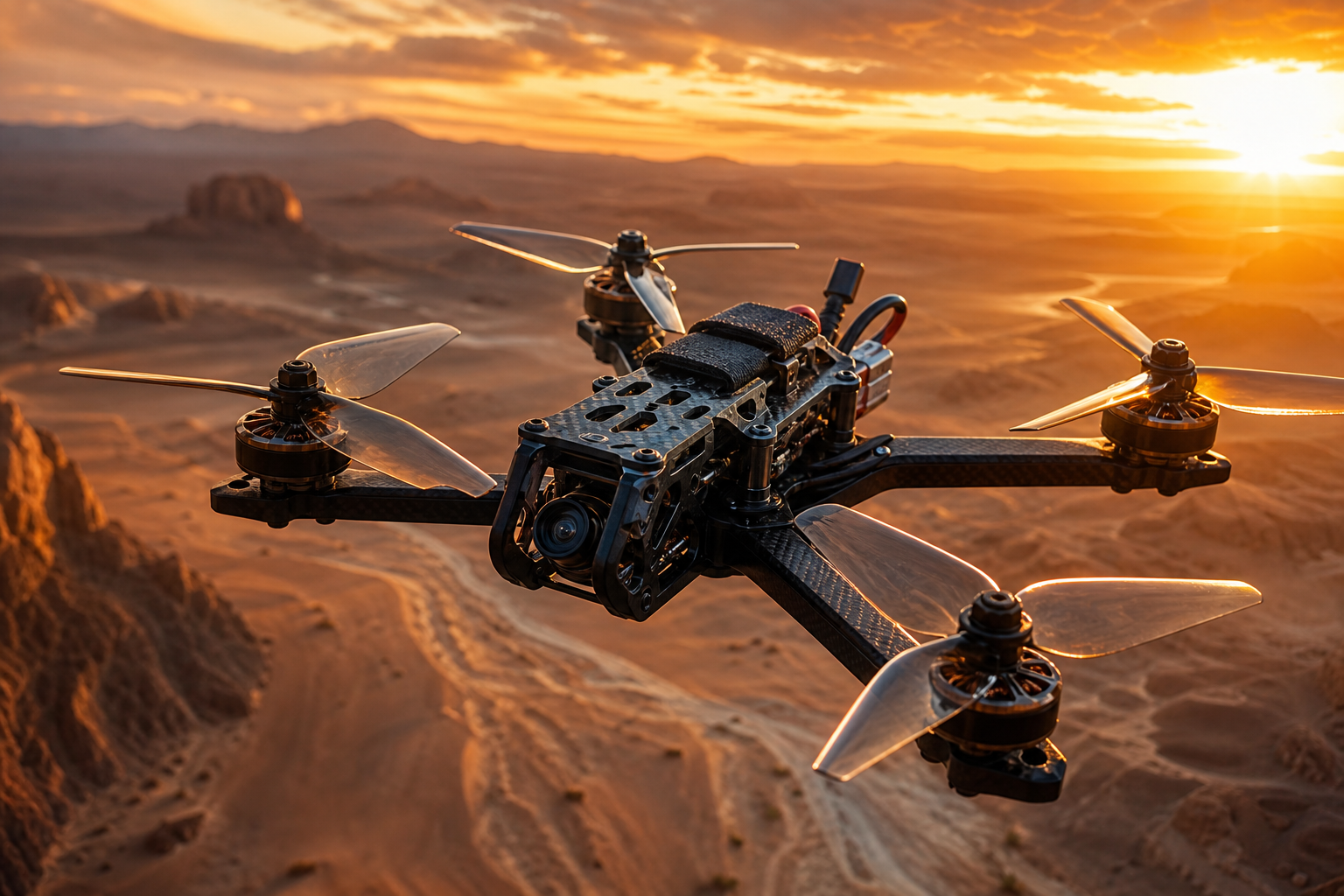 Quadcopter Flying Over Desert Drone Wallpaper  5 4K