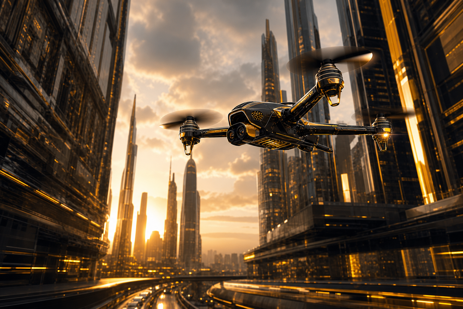 Racing Drone Neon City Drone Wallpaper  2 4K