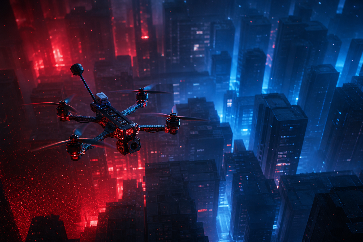 Racing Drone Neon City Drone Wallpaper  2 4K