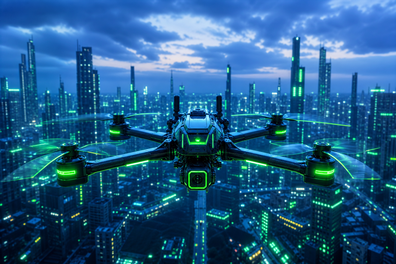 Racing Drone Neon City Drone Wallpaper  2 4K