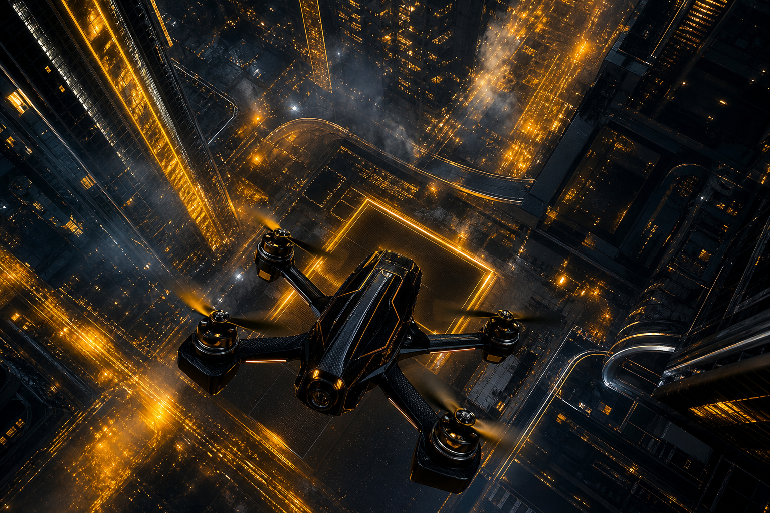 Racing Drone Neon City Drone Wallpaper  2 4K
